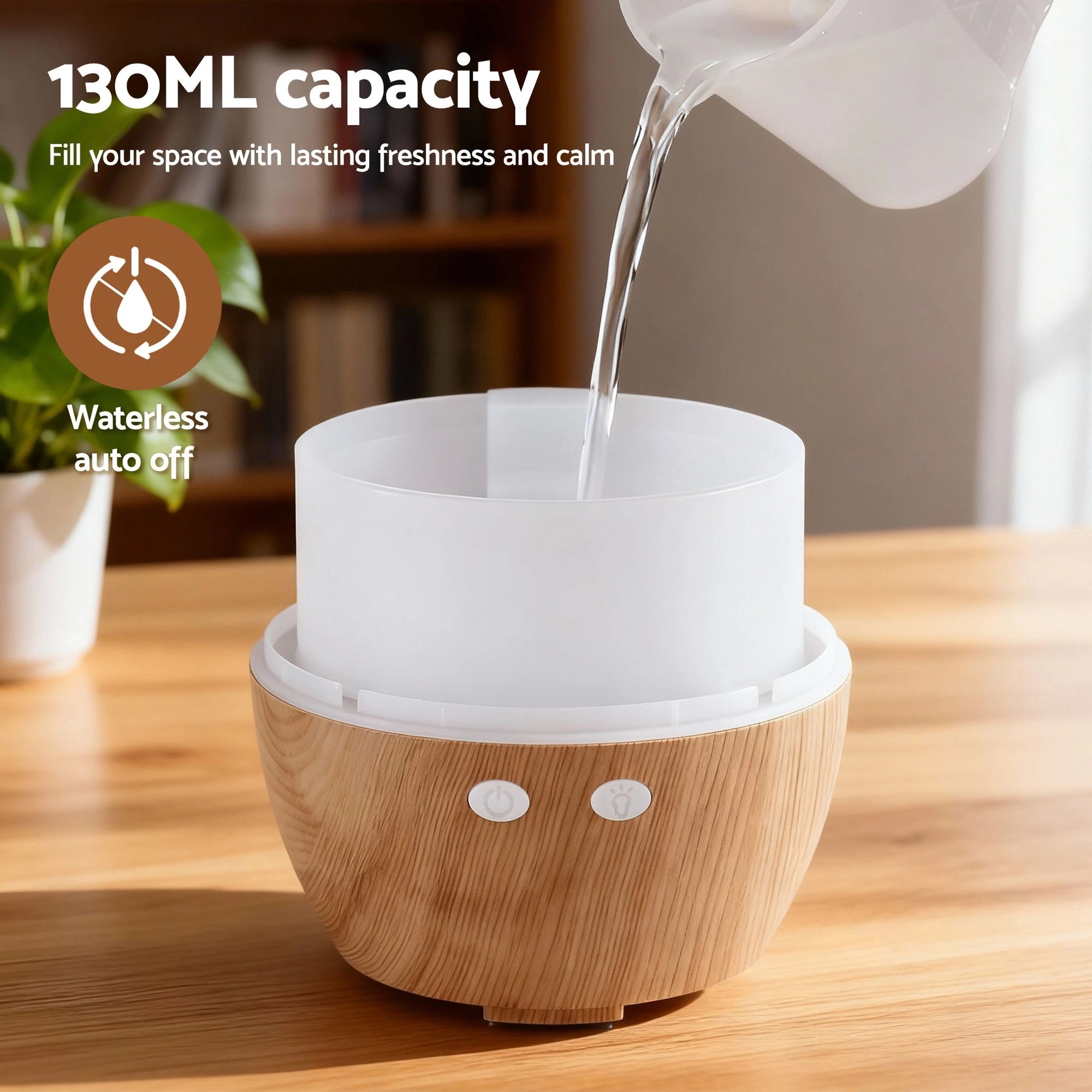 6 Devanti Ultrasonic Aroma Diffuser Aromatherapy 130ml LED Lights Iron Humidifier - Multi, 6 of 7
