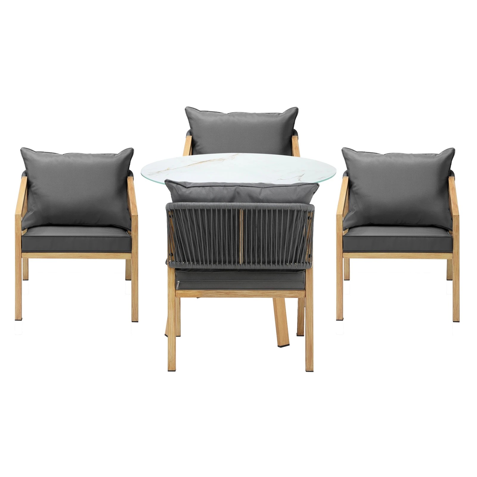 7 Livsip 5pcs Outdoor Dining Setting Patio Furniture Set 90cm Table Lounge Chairs
 - Multi, 7 of 8