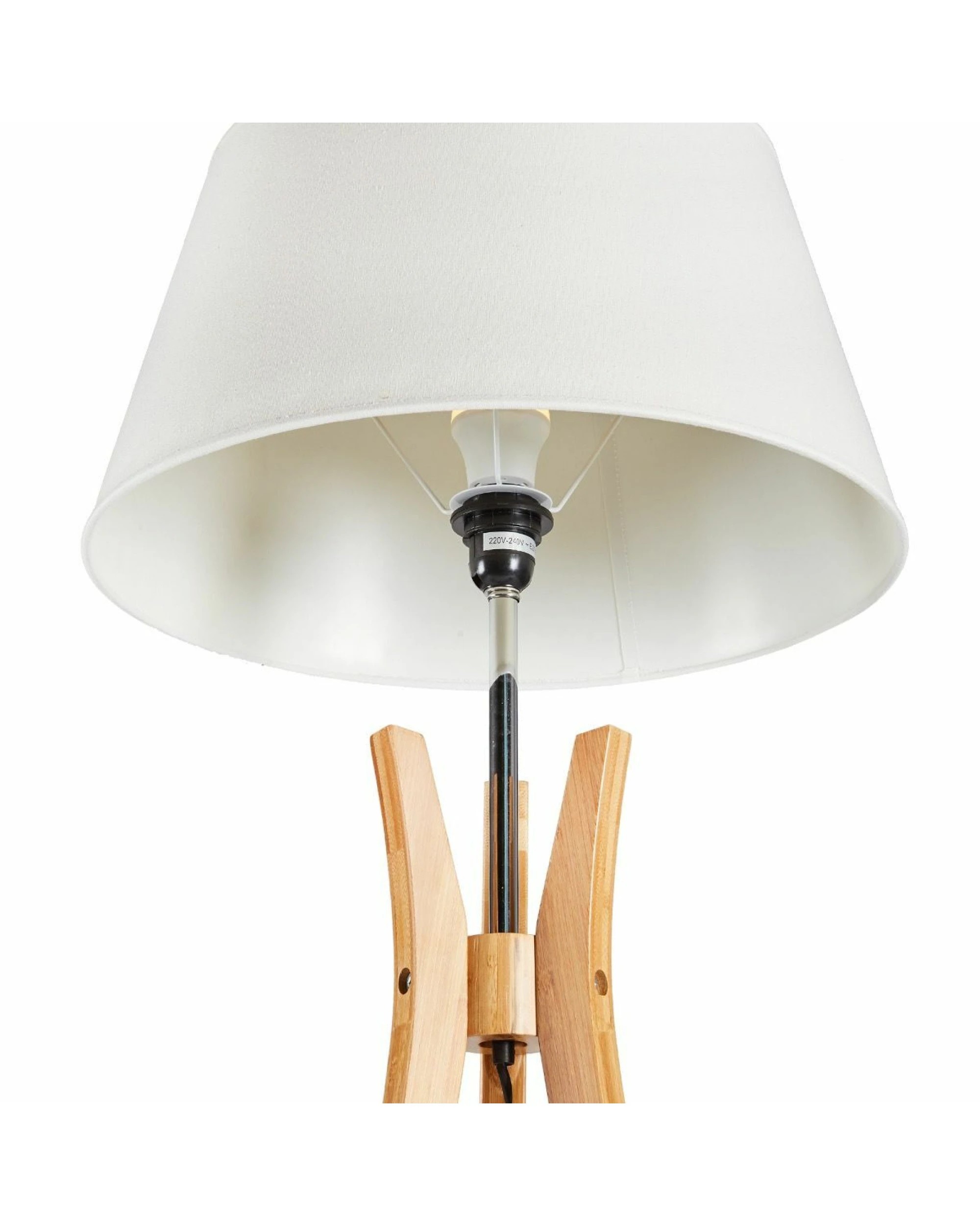 6 BR Home Bamboo Tripod Floor Lamp with Linen Shade, 6 of 8