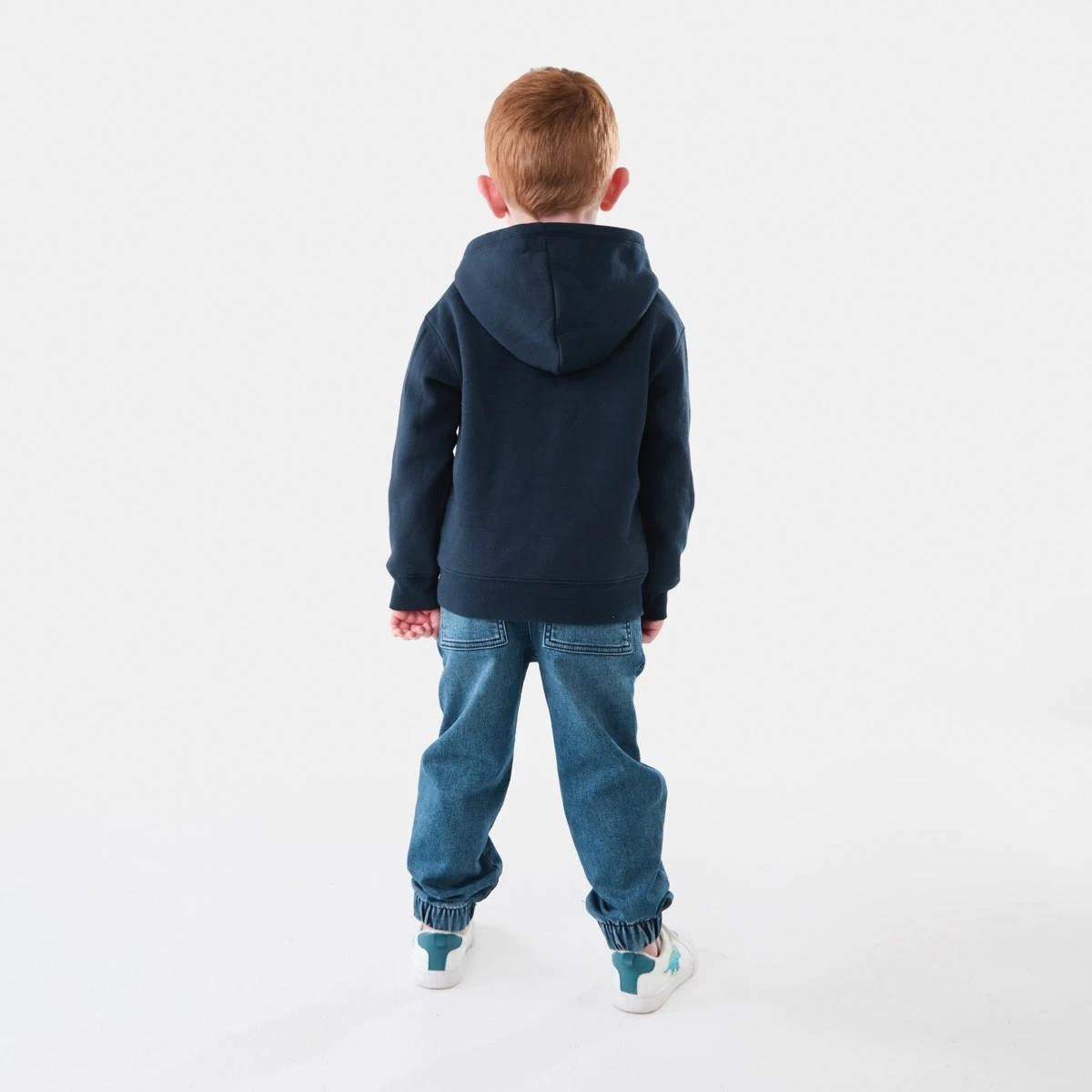 8 Plain Zip Through Hoodie Dress Navy, 8 of 10