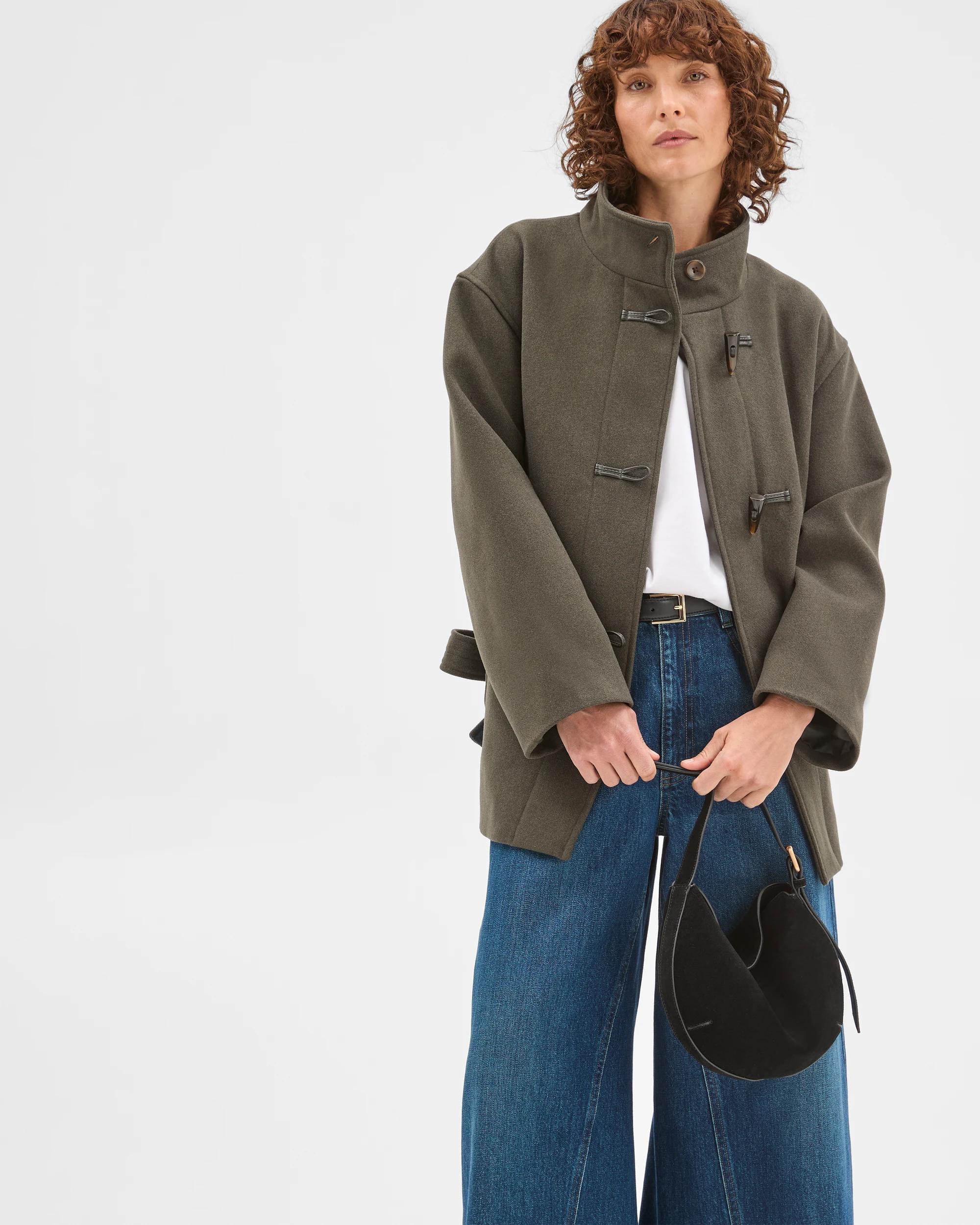 1 Target Woman Tie Waist Duffle Coat OREGANO, 1 of 10