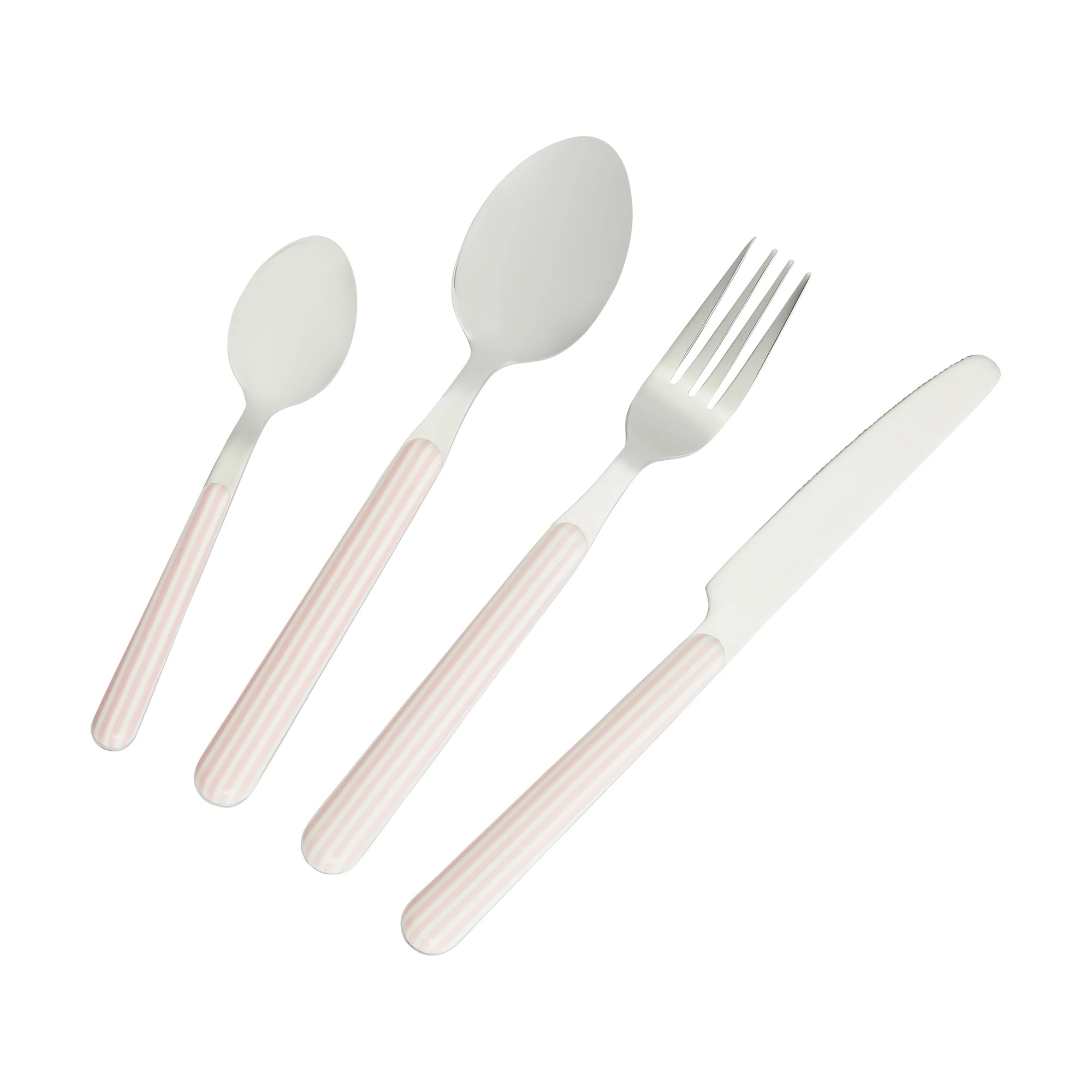 1 16 Piece Lilac Stripe Cutlery Set, 1 of 5