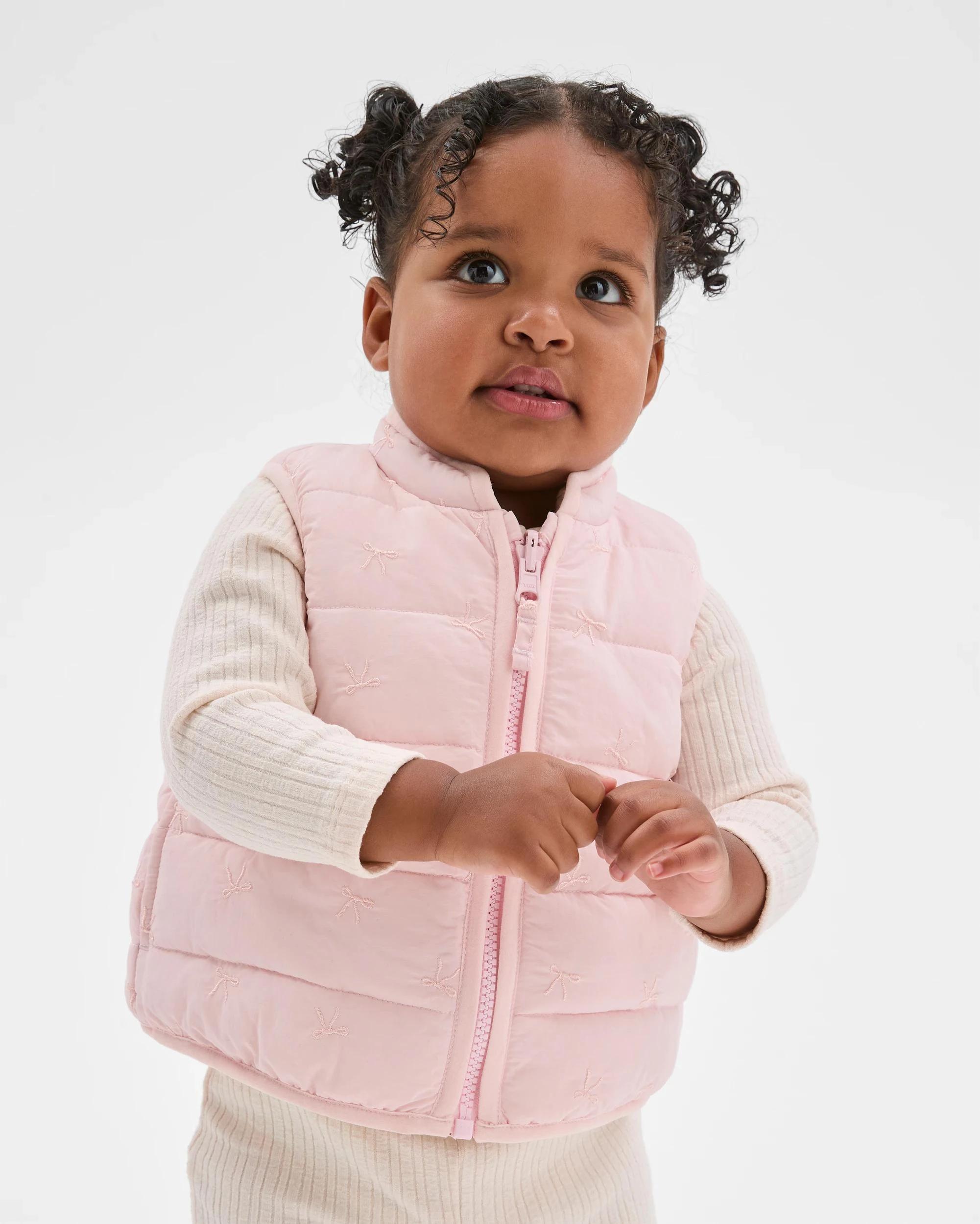 1 Target Baby Baby Reversible Sherpa Puffer Vest PINK, 1 of 5
