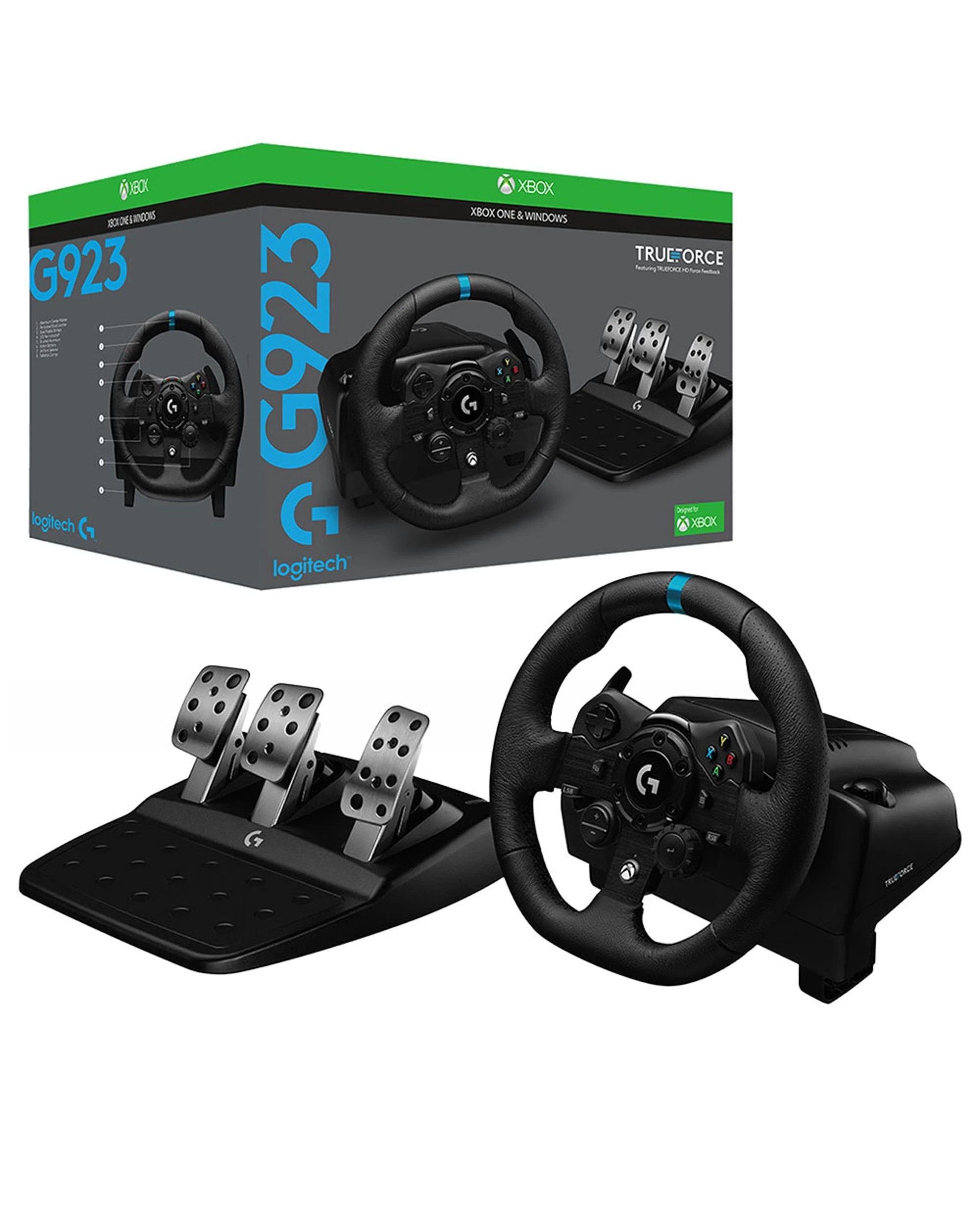 1 Logitech G923 Trueforce Sim Racing Wheel for Xbox One, Xbox Series X and PC - Black, 1 of 7