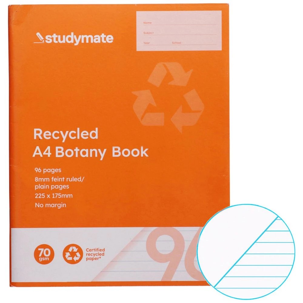 1 Studymate A4 Recycled 8mm Ruled Botany Book 96 Page, 1 of 4