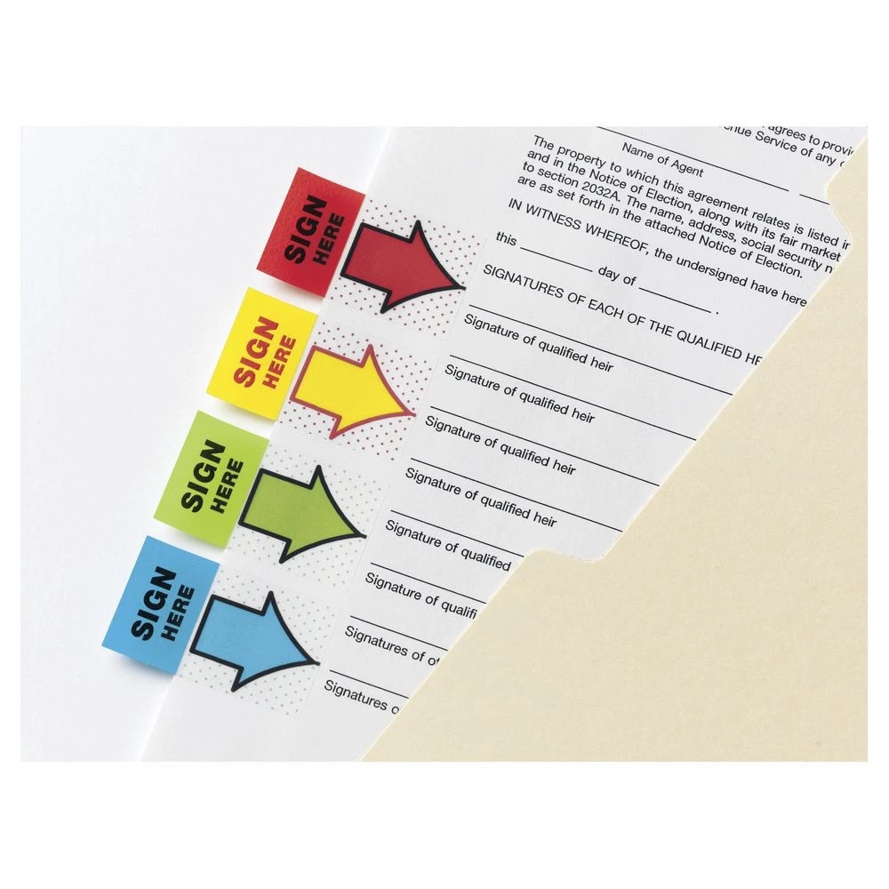 3 Post-it Sign Here Flags 25x43 mm with Arrow Flags Value Pack, 3 of 3