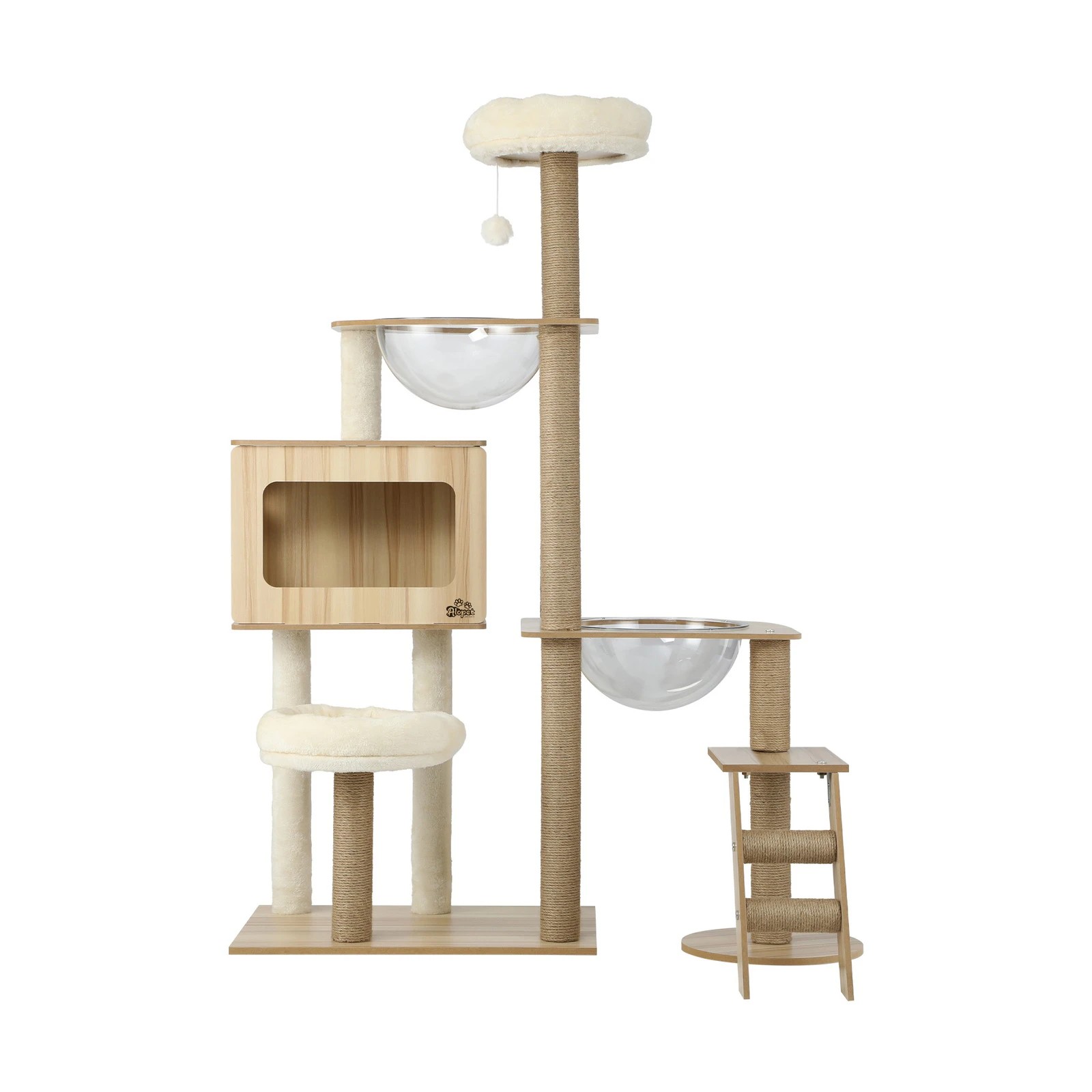 4 Alopet Cat Tree Tower Scratching Post Scratcher Cats Condo House Bed Wood 142cm
 - Natural, 4 of 8