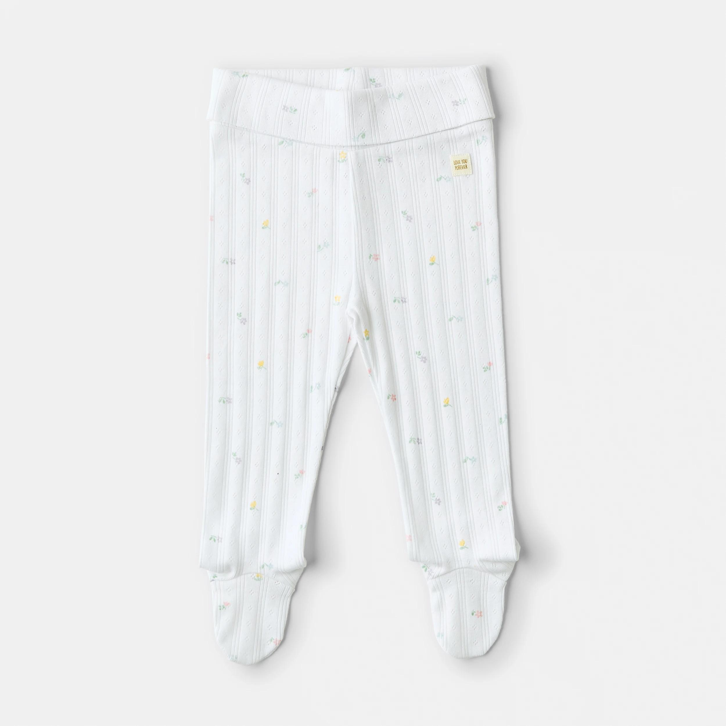 3 2 Piece Long Sleeve Newborn Set WHITE FLORAL, 3 of 5