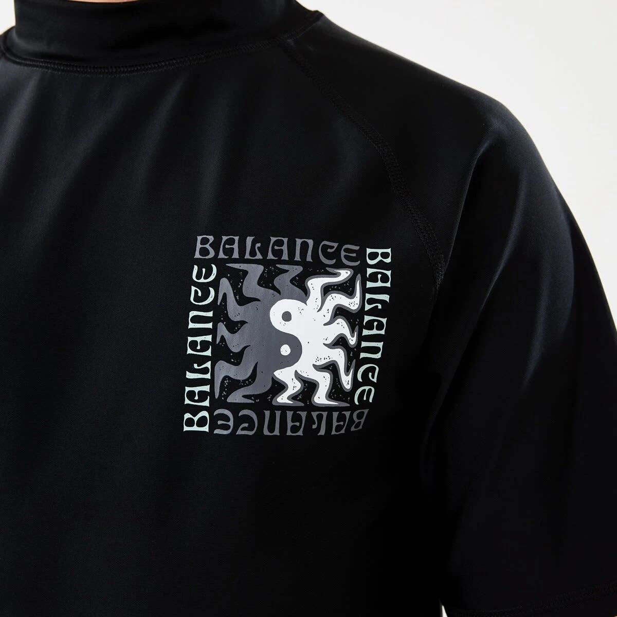 4 Short Sleeve Print Vest YING YANG SPIRAL  BLACK, 4 of 7