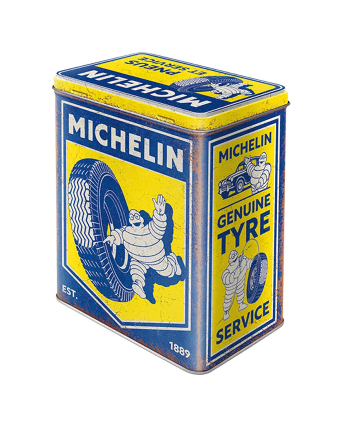Nostalgic-Art Large Storage Tin Box - Vintage Embossed Michelin Design ...