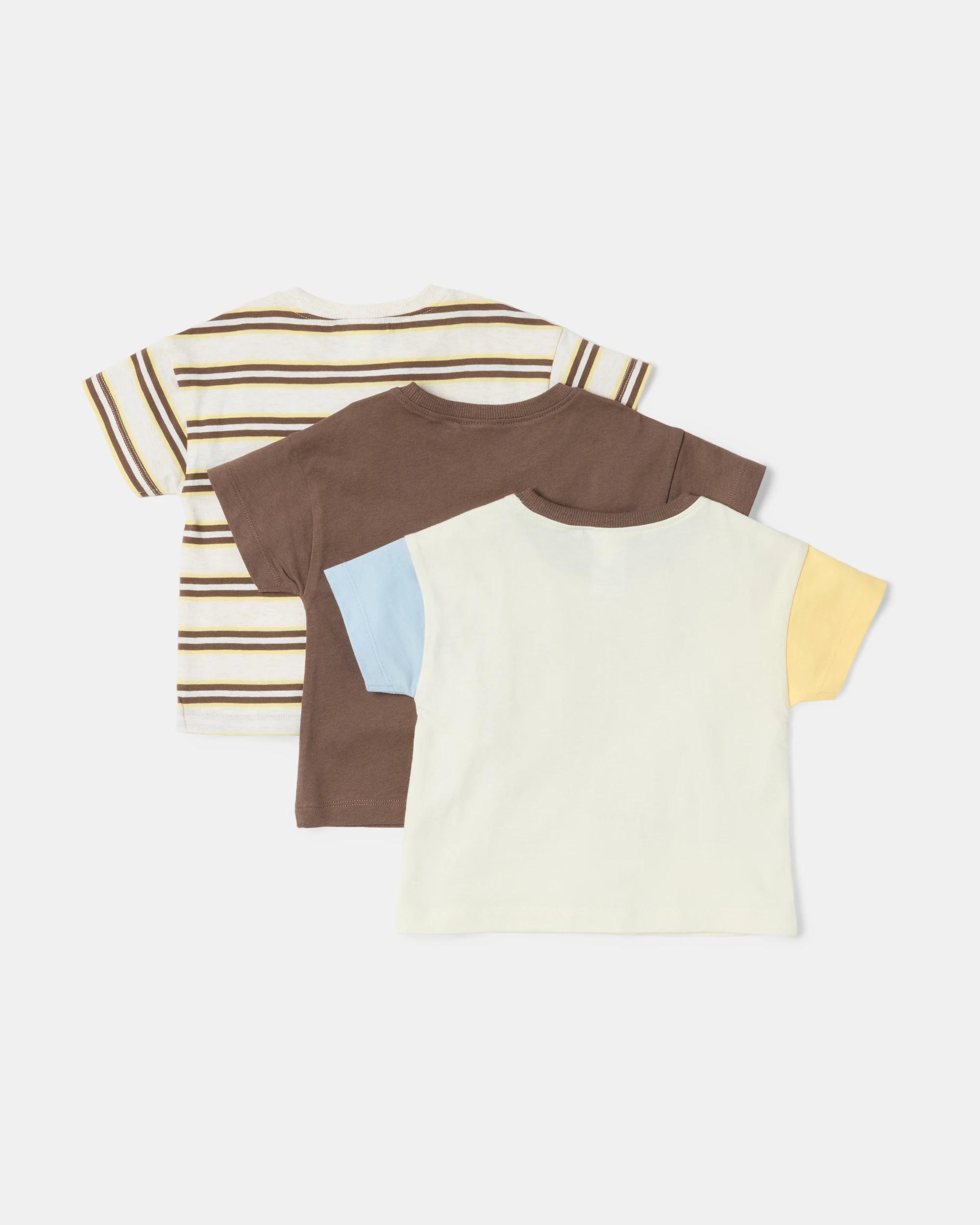 2 3 Pack Short Sleeve T-shirts Brwn Snack, 2 of 8