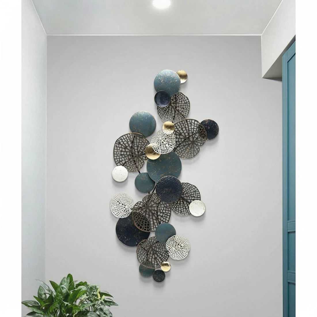 2 Artiss Metal Wall Art 132cm Hanging Sculpture - Blue, 2 of 4