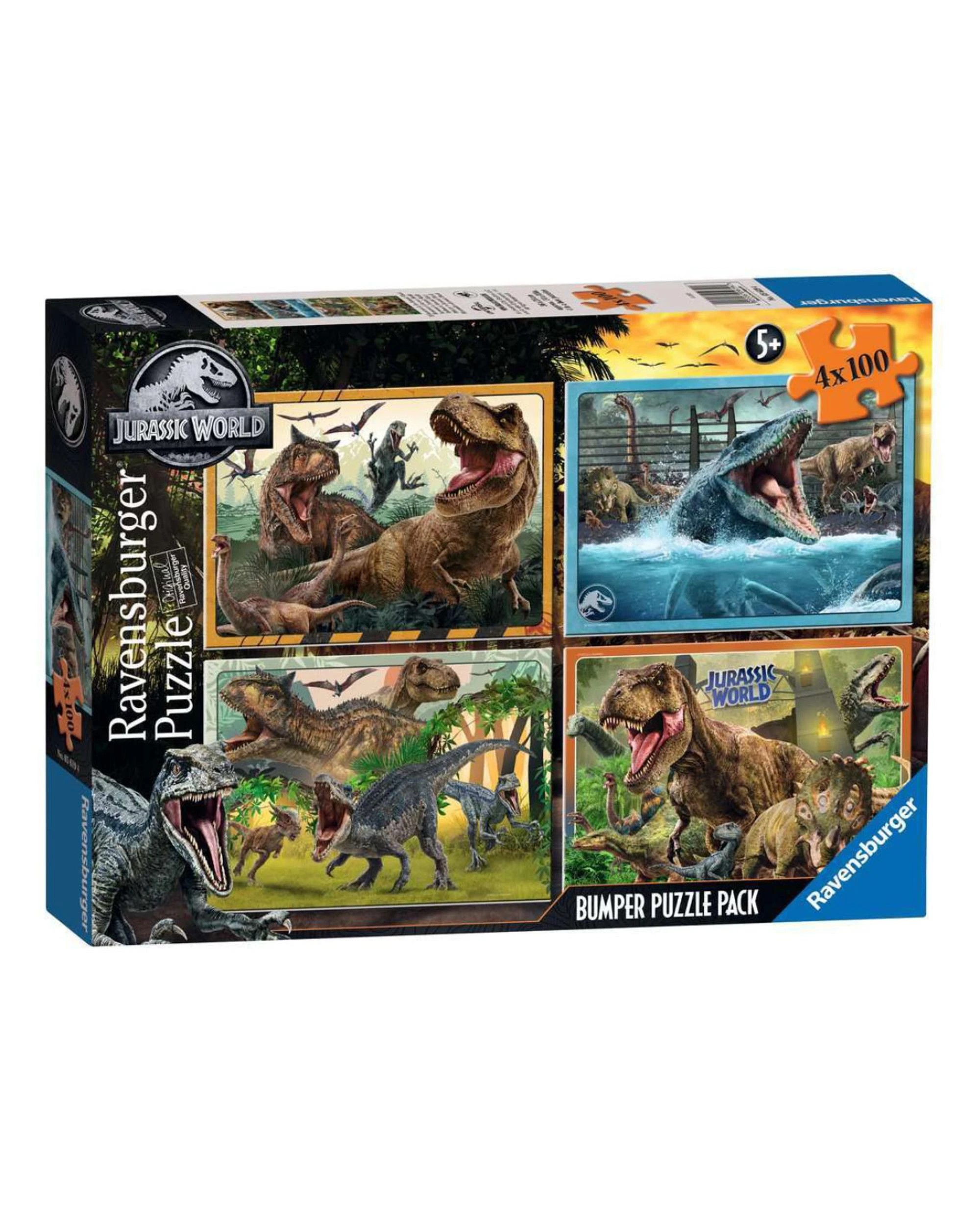 1 Ravensburger Jurassic World Bumper Pack 4x100 Piece Puzzle, 1 of 5