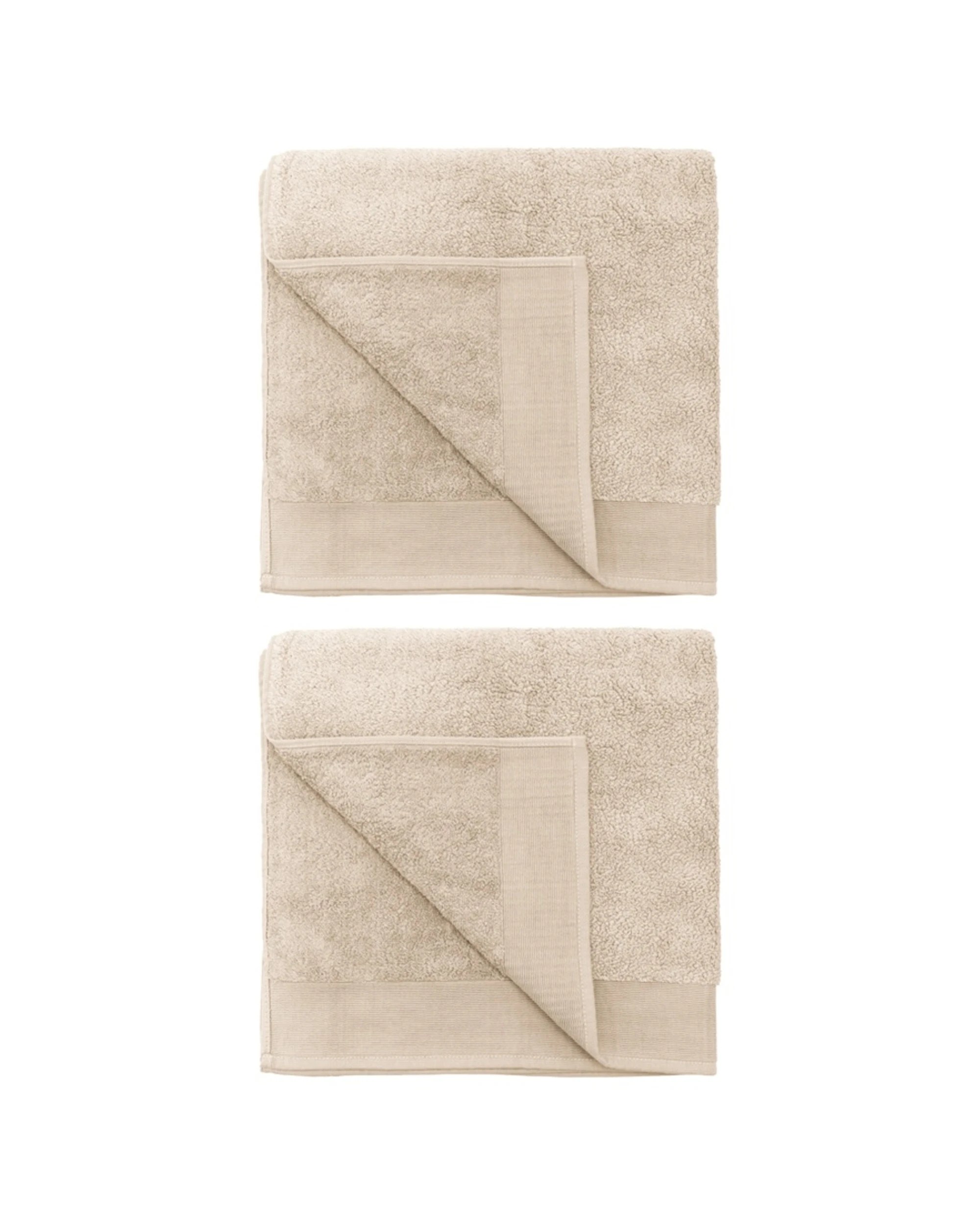 1 Bambury Elvire 600gsm Soft Absorbent Cotton Bath Sheet 2PK 80x160cm - Beige, 1 of 5