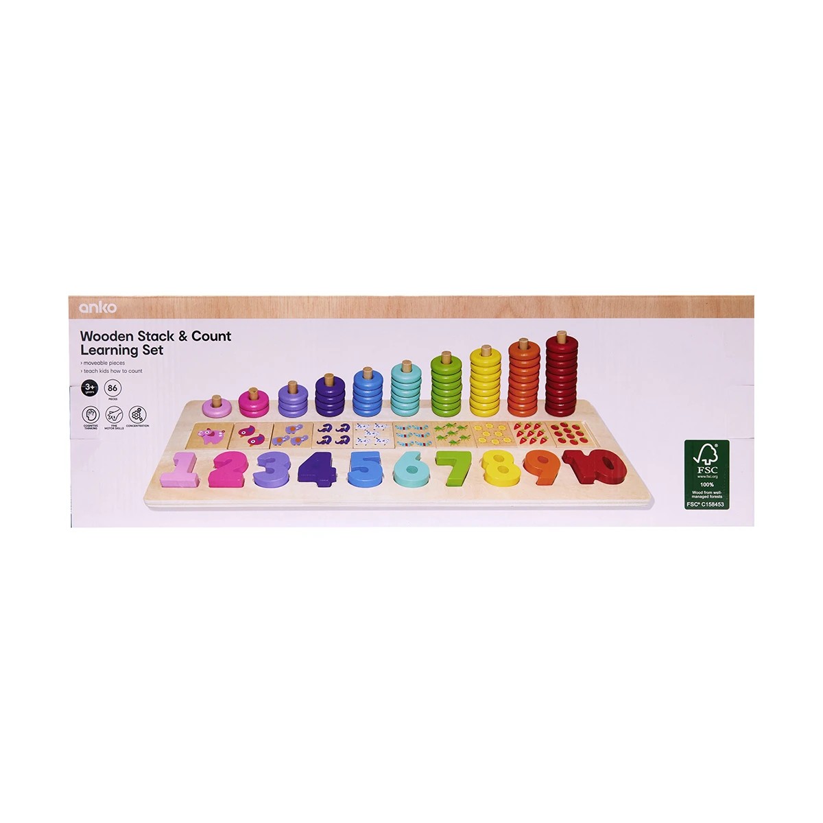7 Wooden Stack & Count Learning Set, 7 of 10