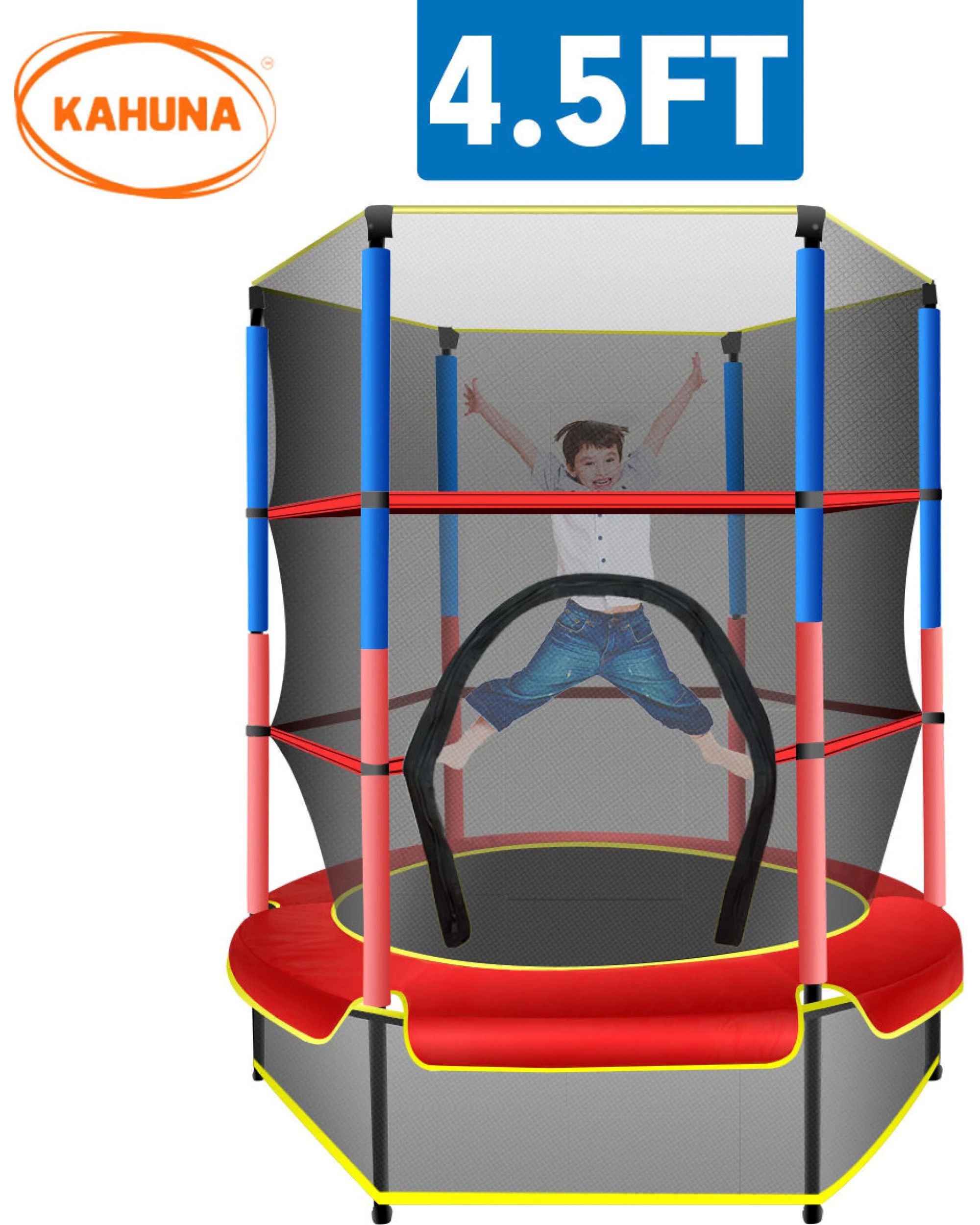 2 Kahuna Mini 4.5 Ft Trampoline - Red Blue, 2 of 8