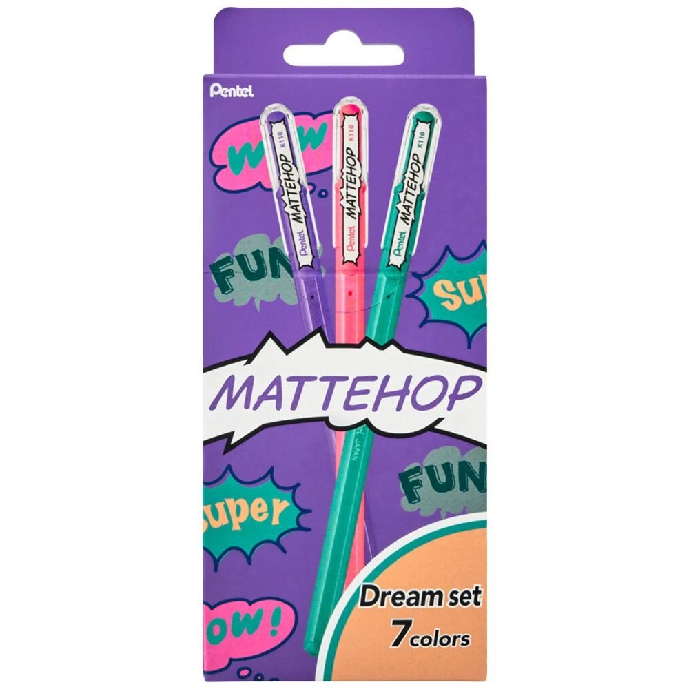 1 Pentel Mattehop Gel Pen Dream 7 Pack, 1 of 3