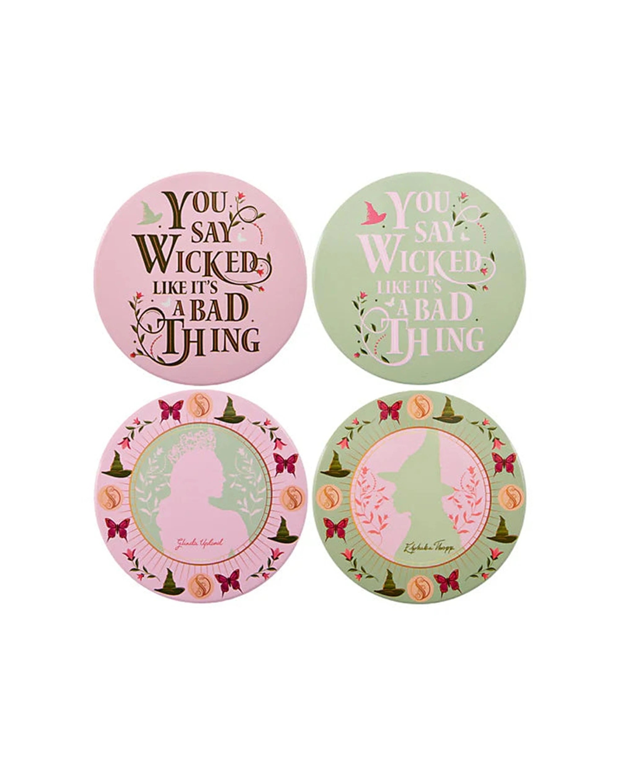 1 Maxwell And Williams Wicked Ceramic Coasters Set Of 4 10cm Cork Backed - Multi, 1 of 1