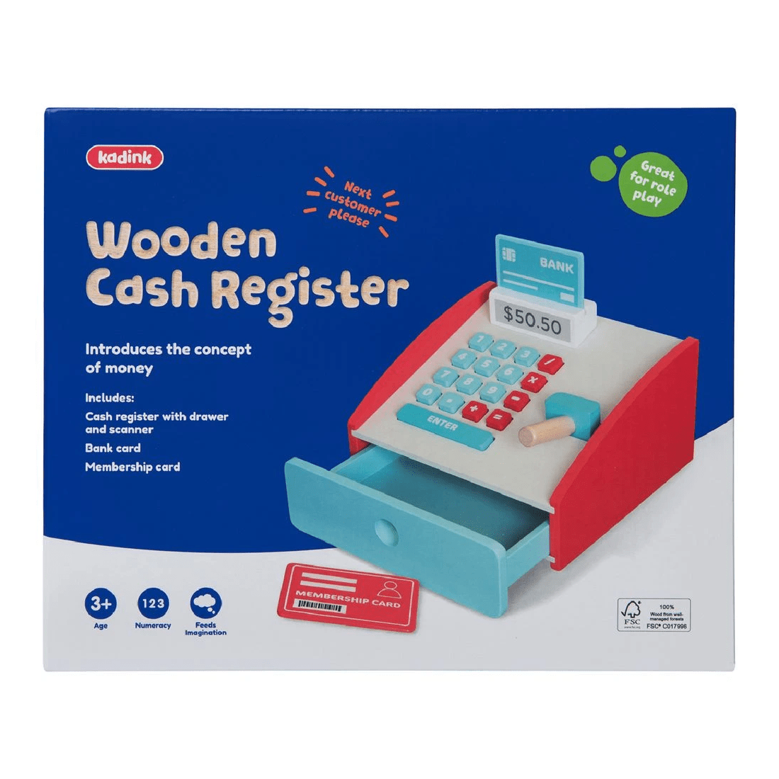 1 Kadink Wooden Cash Register, 1 of 4