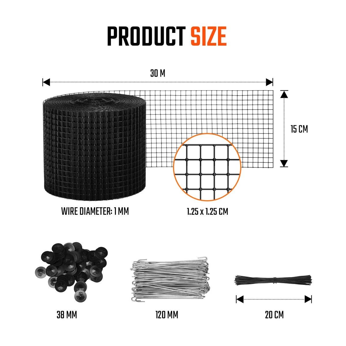 2 AUSWAY Solar Panel Bird Wire Mesh Roll Kit Screening Fence Critter Guard, 2 of 3