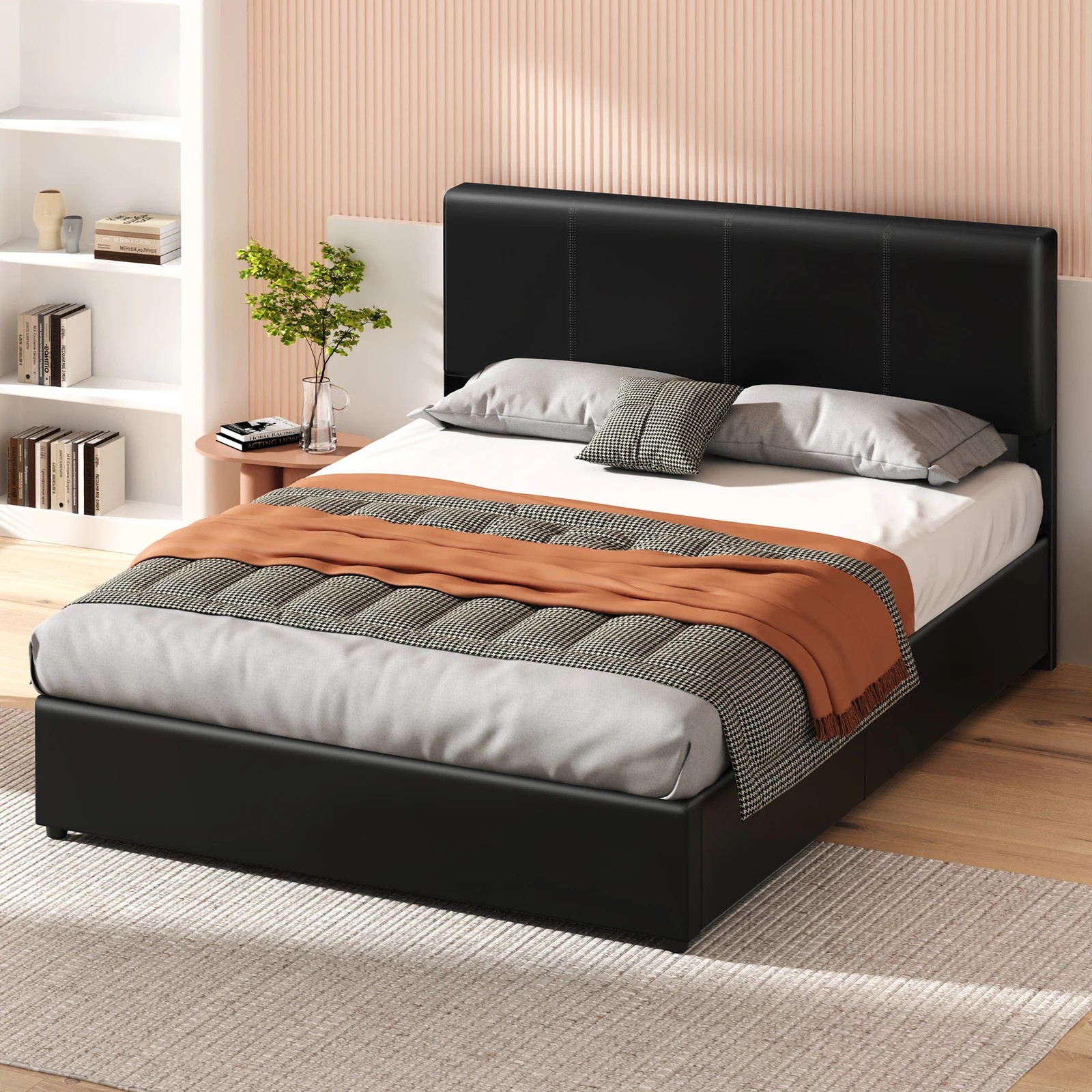 7 Alfordson Bed Frame Double Gas Lift Storage Adjustable Headboard Luria - Black, 7 of 10
