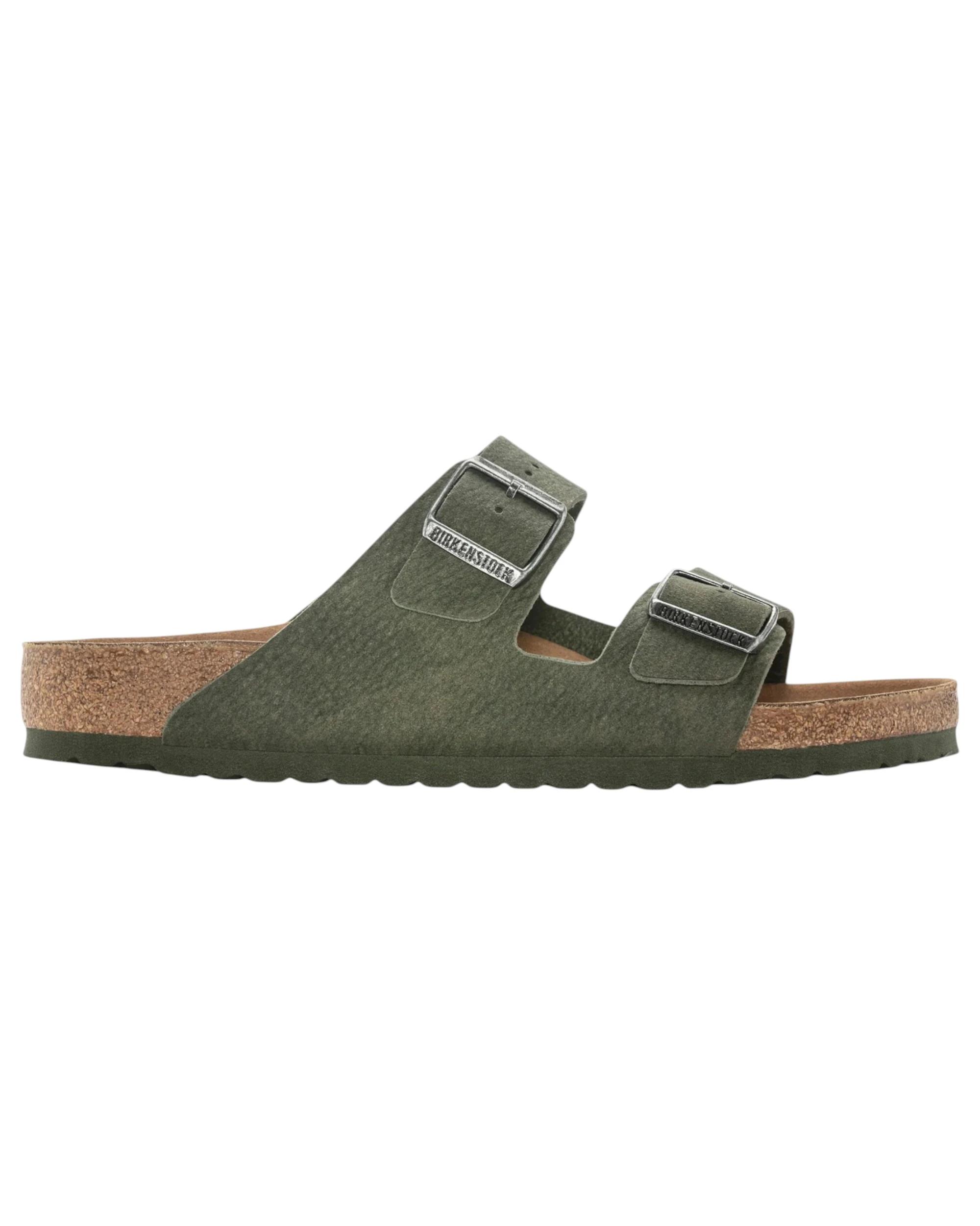 2 Birkenstock Mens Arizona Vegan Regular Slip On Sandals DESERT DUST THYME, 2 of 4