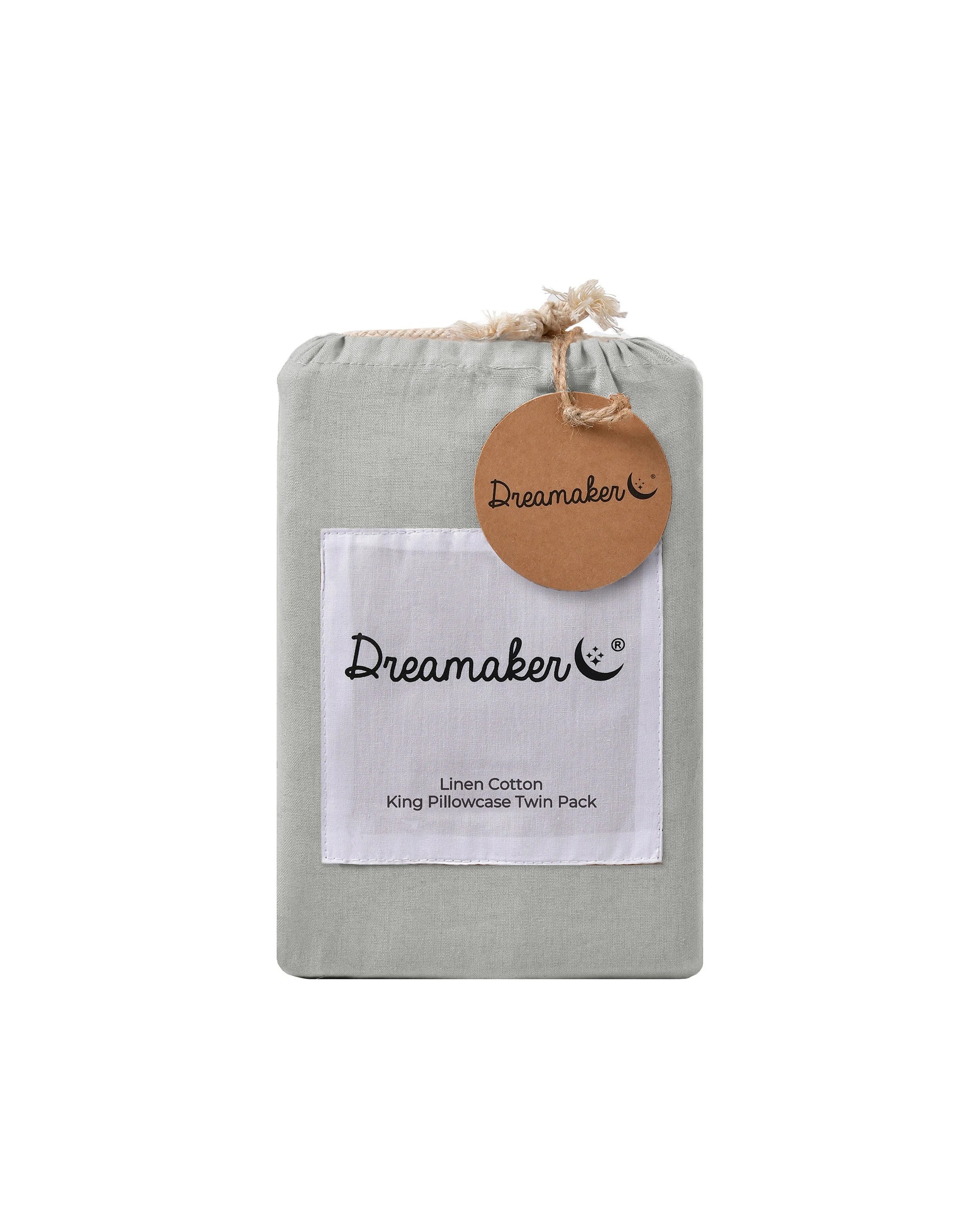 5 Dreamaker Linen Cotton King Pillowcase Twin Pack - Dove Grey, 5 of 5