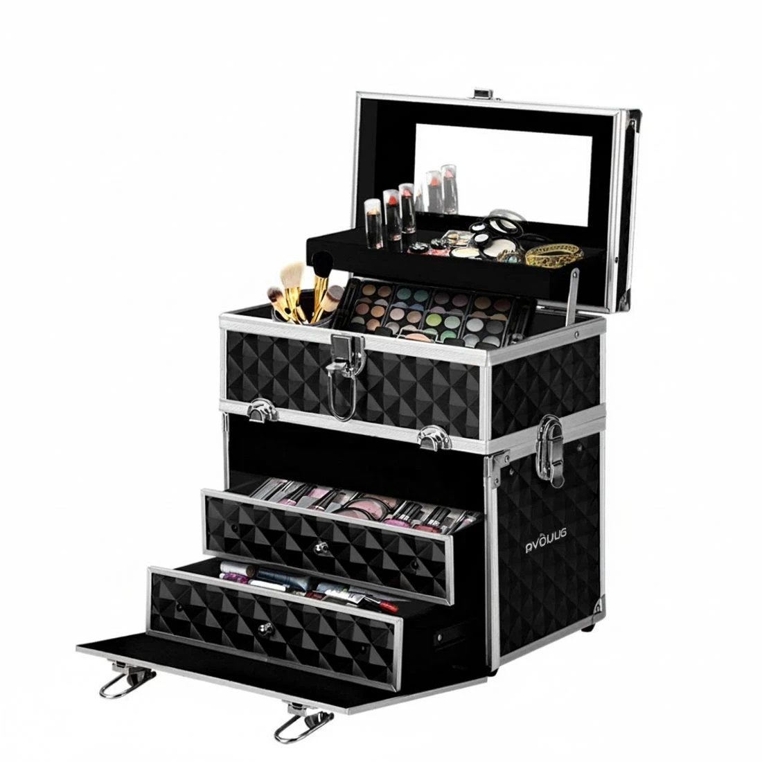 4 Embellir Beauty Case Makeup Travel Bag Organiser Large Carry Jewellery BoxVanity - Multi, 4 of 8