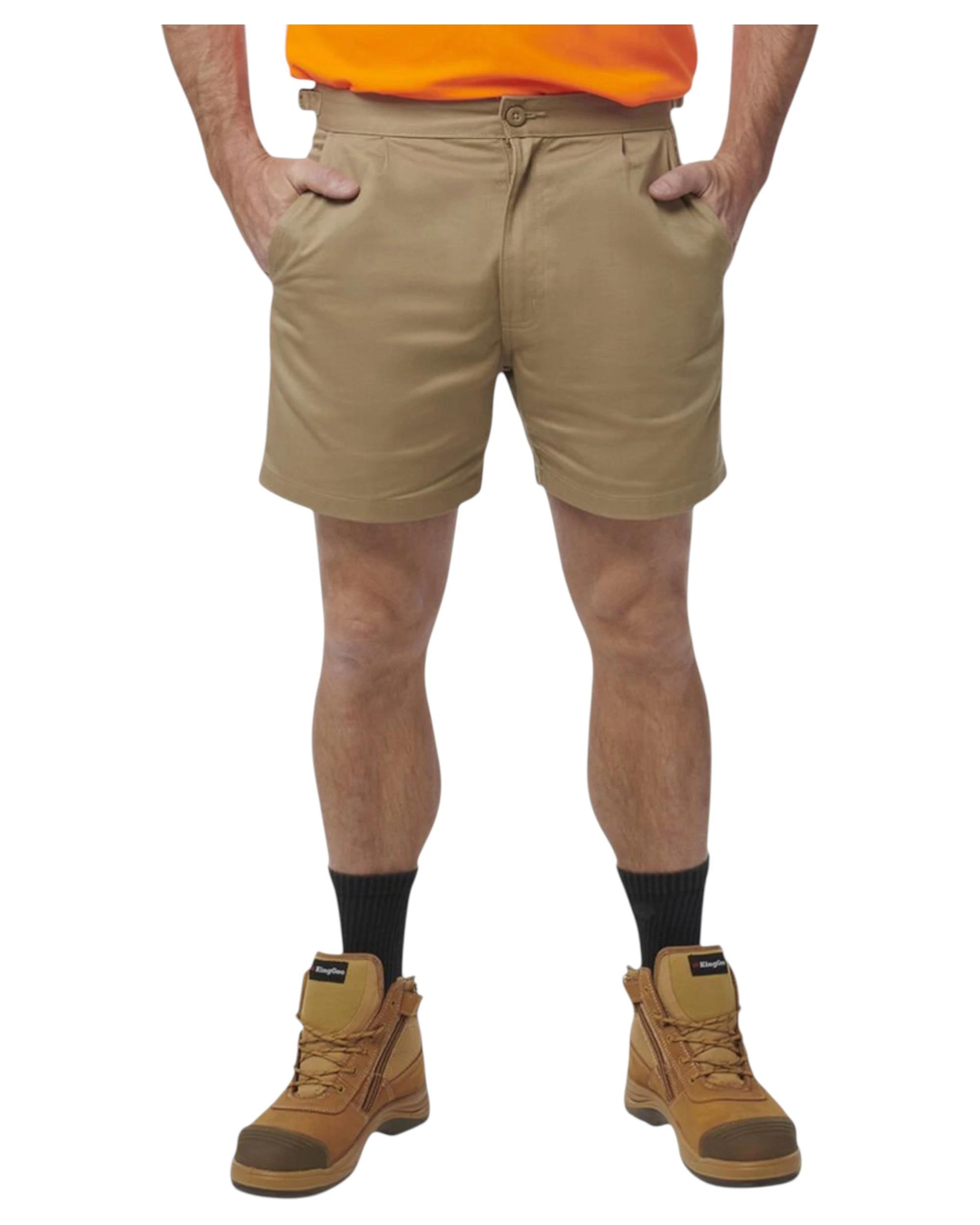 5 KingGee Mens Drill Utility Short Workwear Tradie Trade Khaki Khaki, 5 of 6