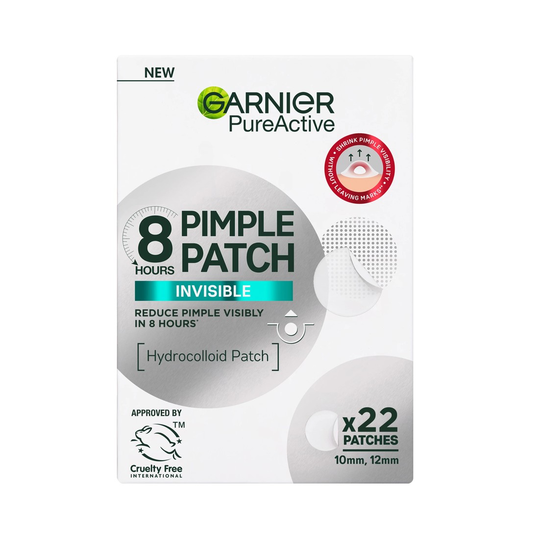 1 Garnier PureActive 22 Pack 8 Hour Invisible Pimple Patch - Hydrocolloid, 1 of 9