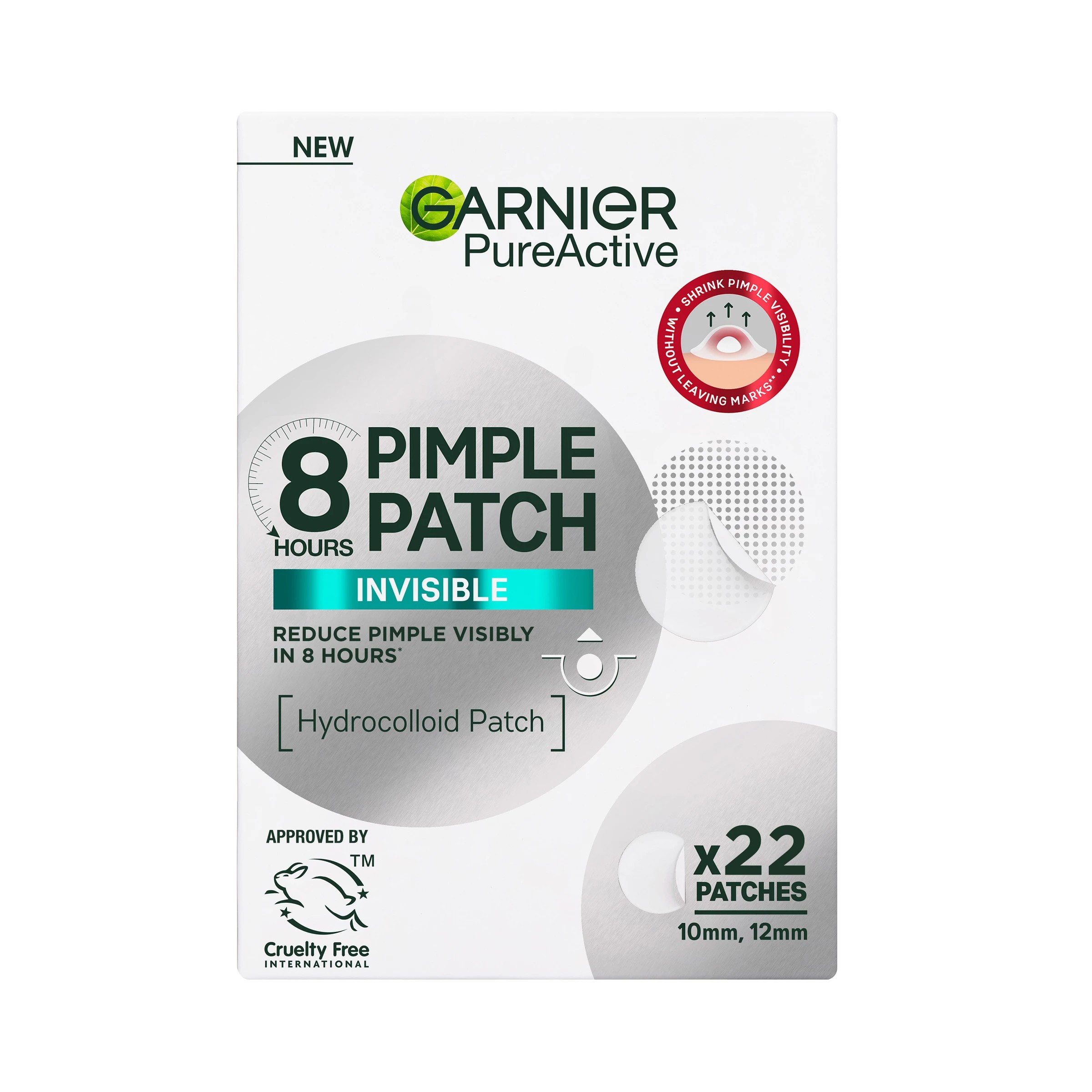 1 Garnier PureActive 22 Pack 8 Hour Invisible Pimple Patch - Hydrocolloid, 1 of 10