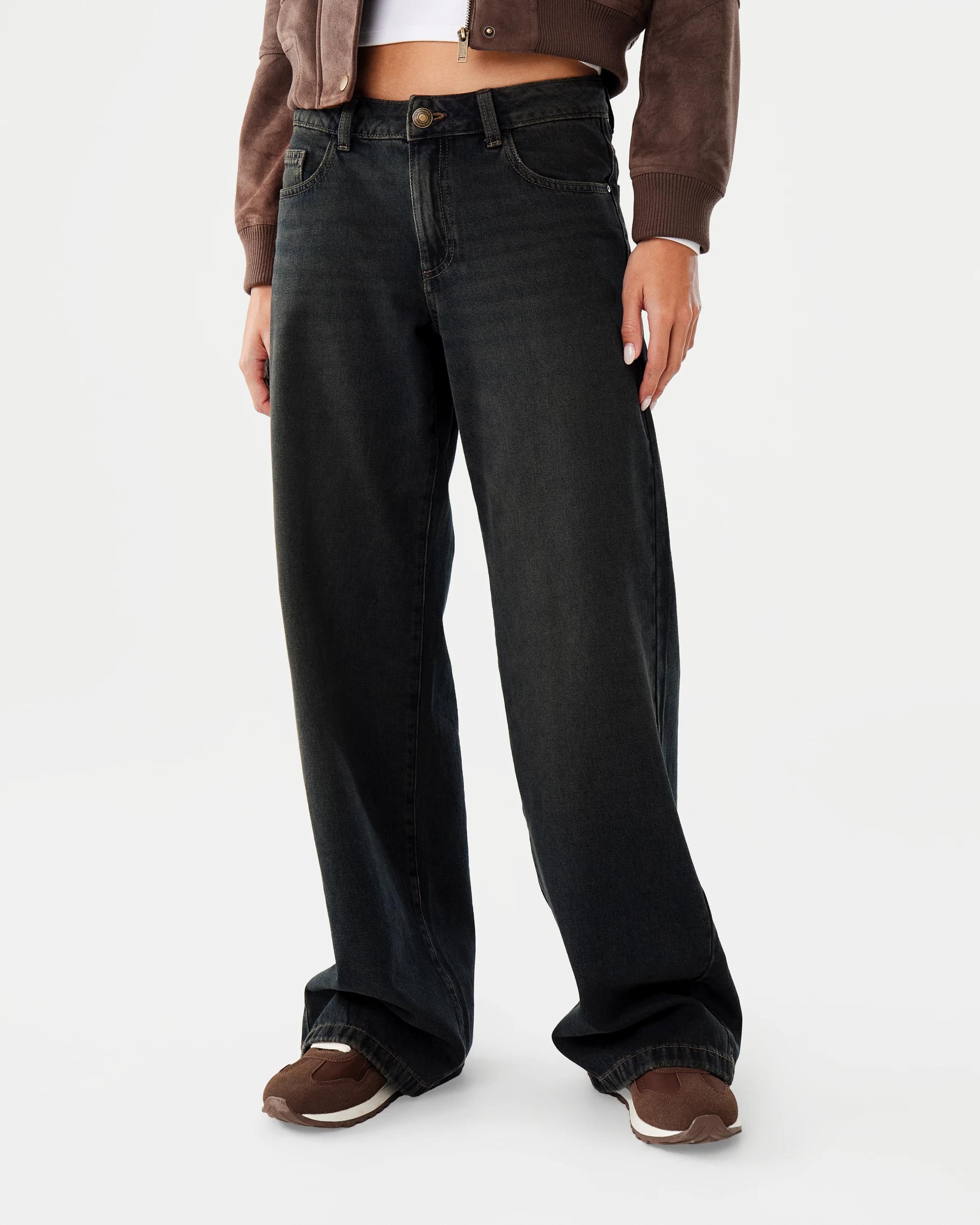 1 Low Rise Wide Leg Jeans Dark Wash, 1 of 10