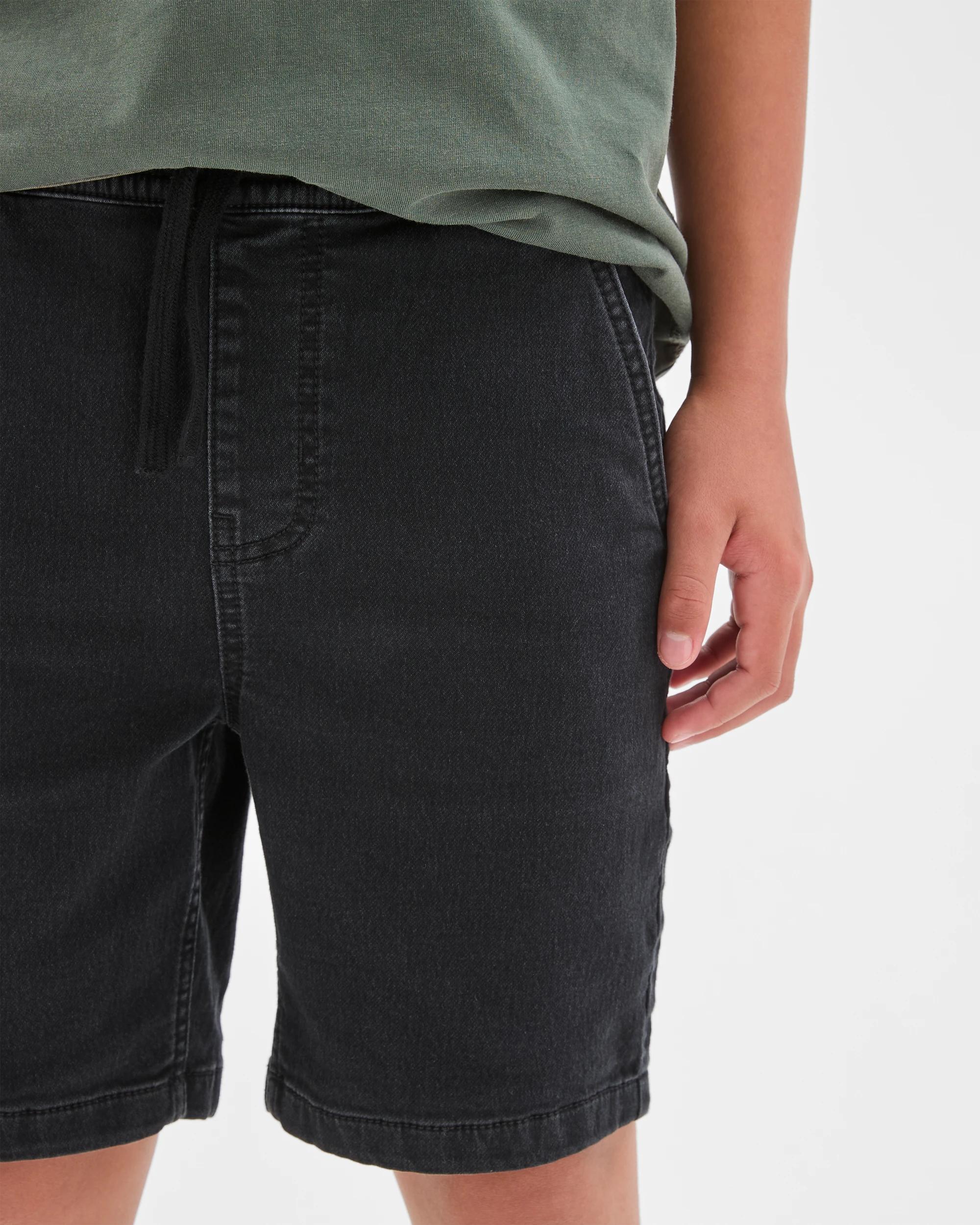 3 Target Kids Elastic Waistband Denim Shorts BLACKWASH, 3 of 6
