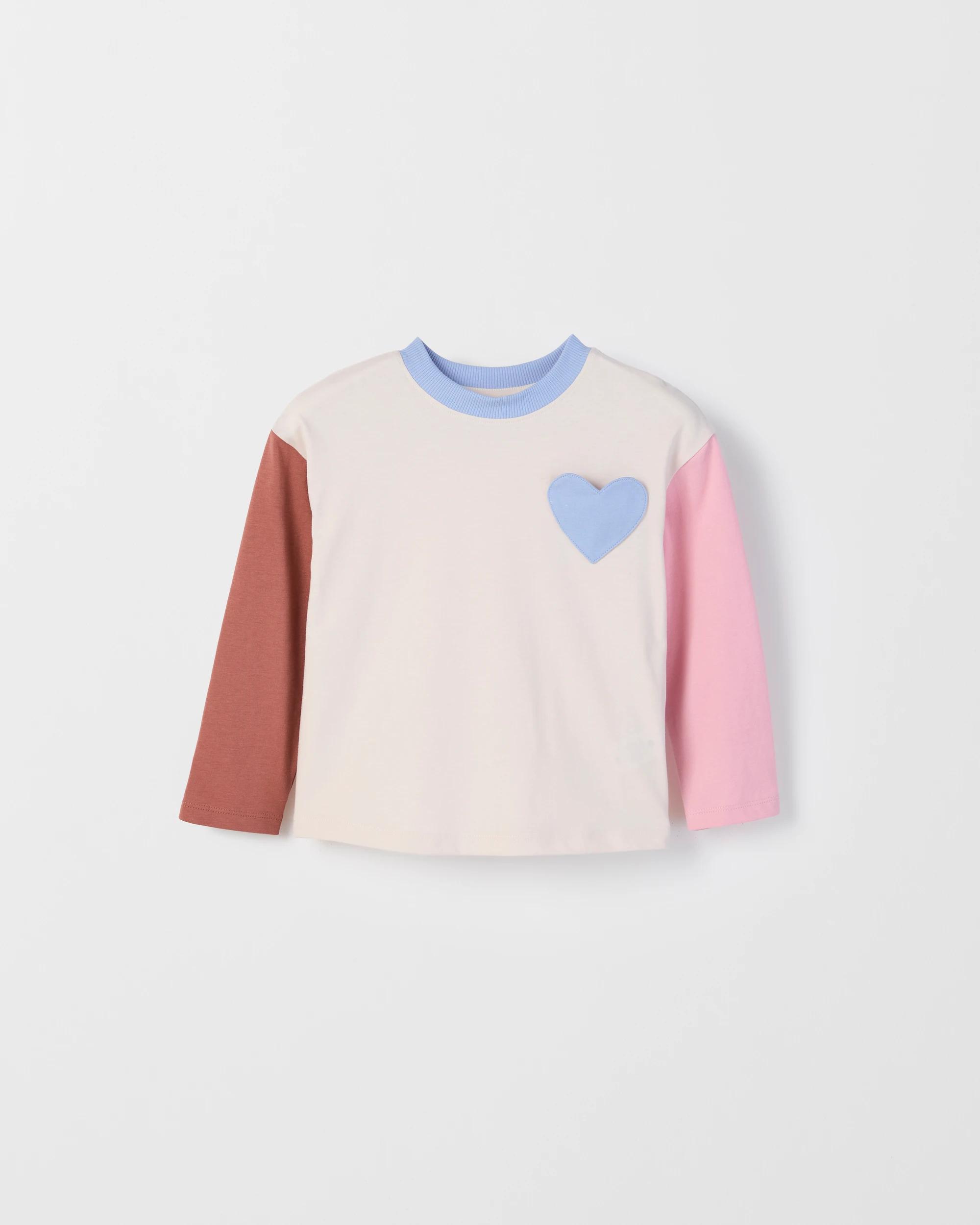 1 Target Kids Australian Cotton Long Sleeve T-Shirt CREAM COLOURBLOCK, 1 of 1