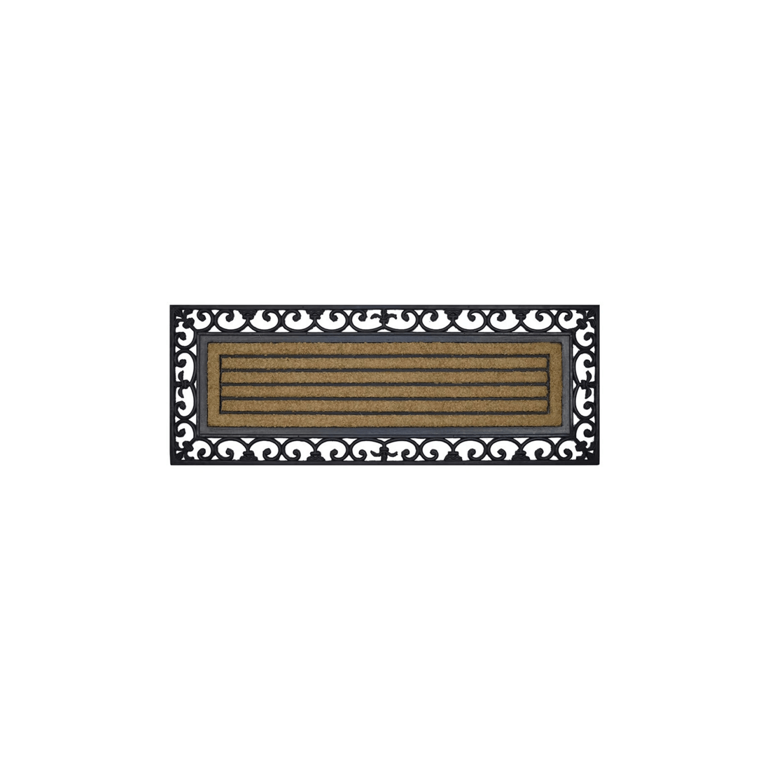 1 Solemate Rubber/c Ribbed Wide 45x120cm Stylish Outdoor Entrance Doormat
 - Brown, 1 of 3