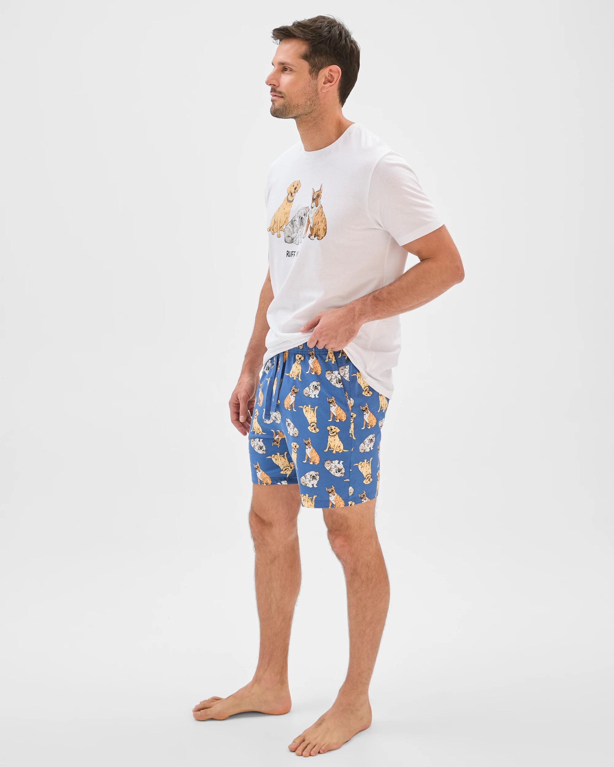 2 Maxx Australian Cotton Knit Pyjama Set WHITE RUFF DAY/DOGS, 2 of 6