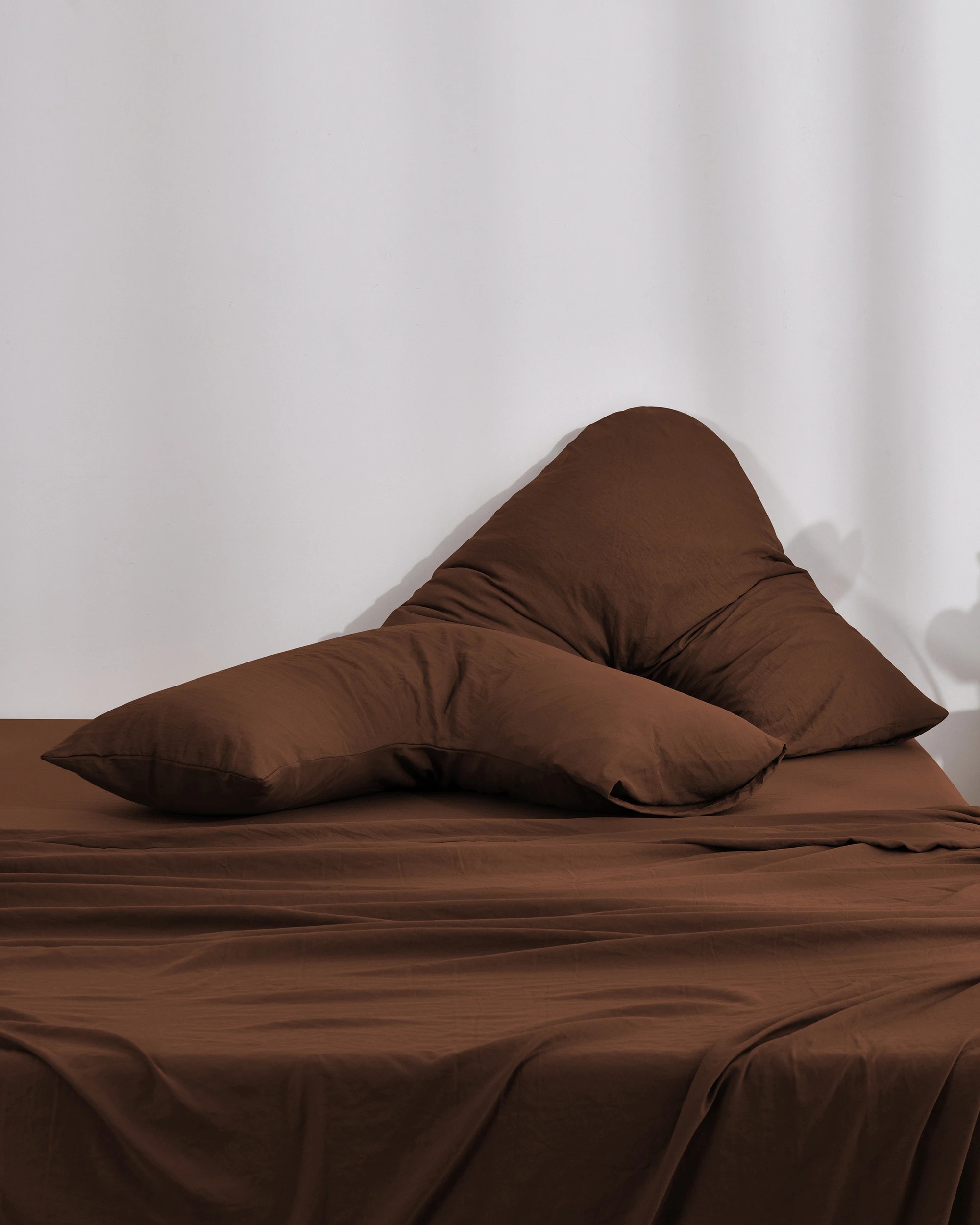 2 Dreamaker Superfine Washed Microfibre V-Shape Pillowcase Twin Pack - Chocolate, 2 of 6