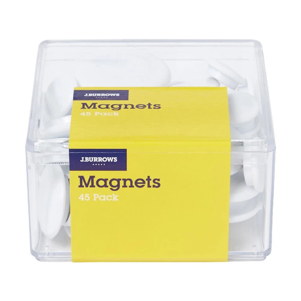 3 J.Burrows Round Magnets White 45 Pack, 3 of 3