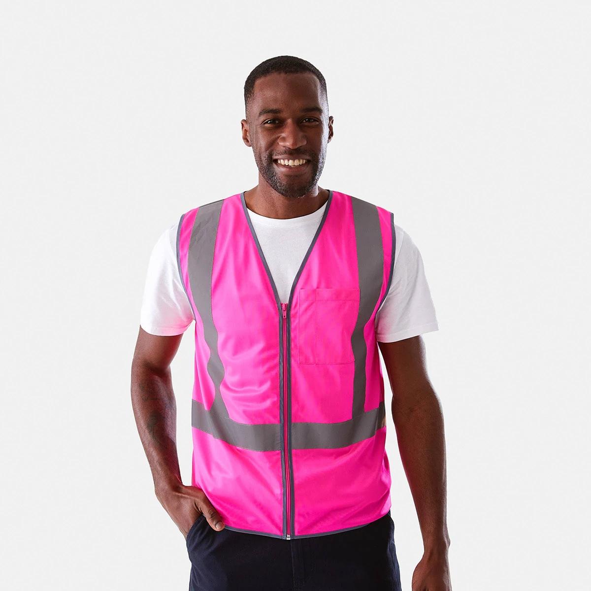 3 Workwear Hi-Visibility Vest SAFETY PINK, 3 of 10