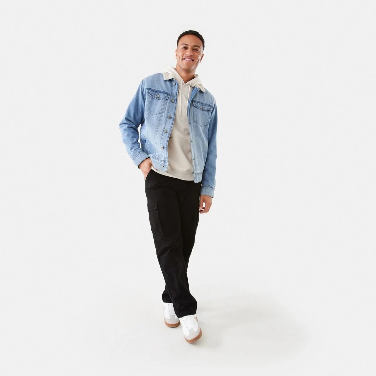 2 Denim Sherpa Jacket Light Wash, 2 of 8