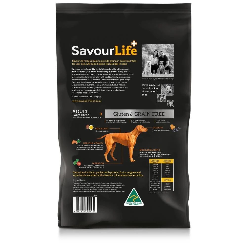 2 Savourlife Grain-Free Adult Lge Breed Fish 15kg, 2 of 2