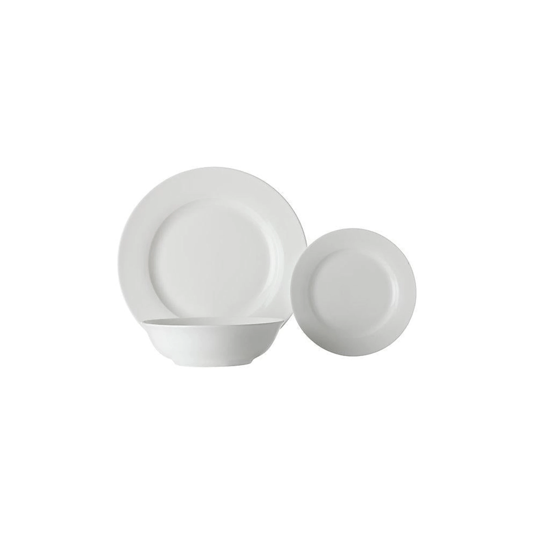 3 Maxwell & Williams 12pc Basics Complete European Rim Porcelain Dinner Set
 - White, 3 of 3