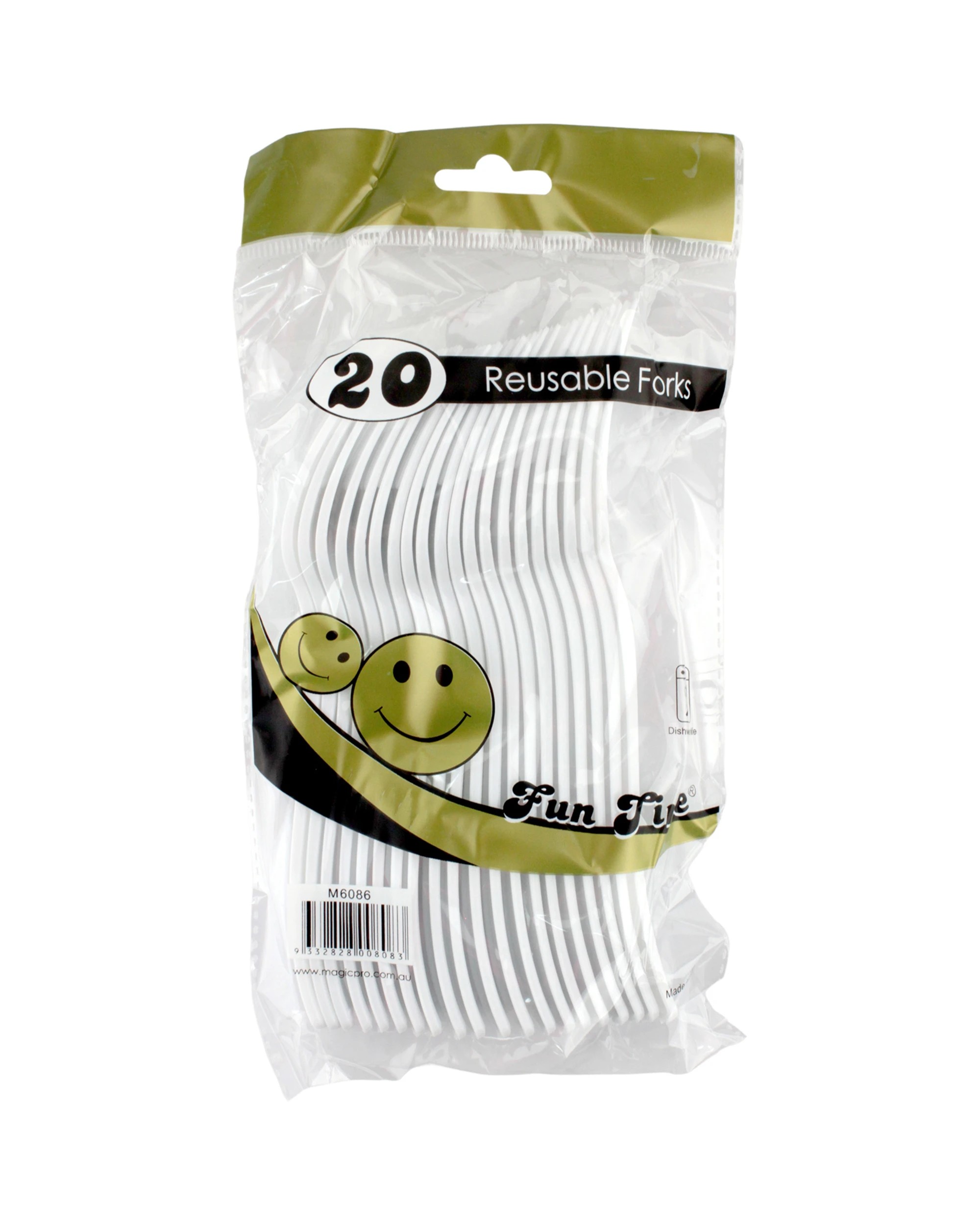 2 Fun Time White Reusable Plastic Forks Pack of 20 - White, 2 of 2