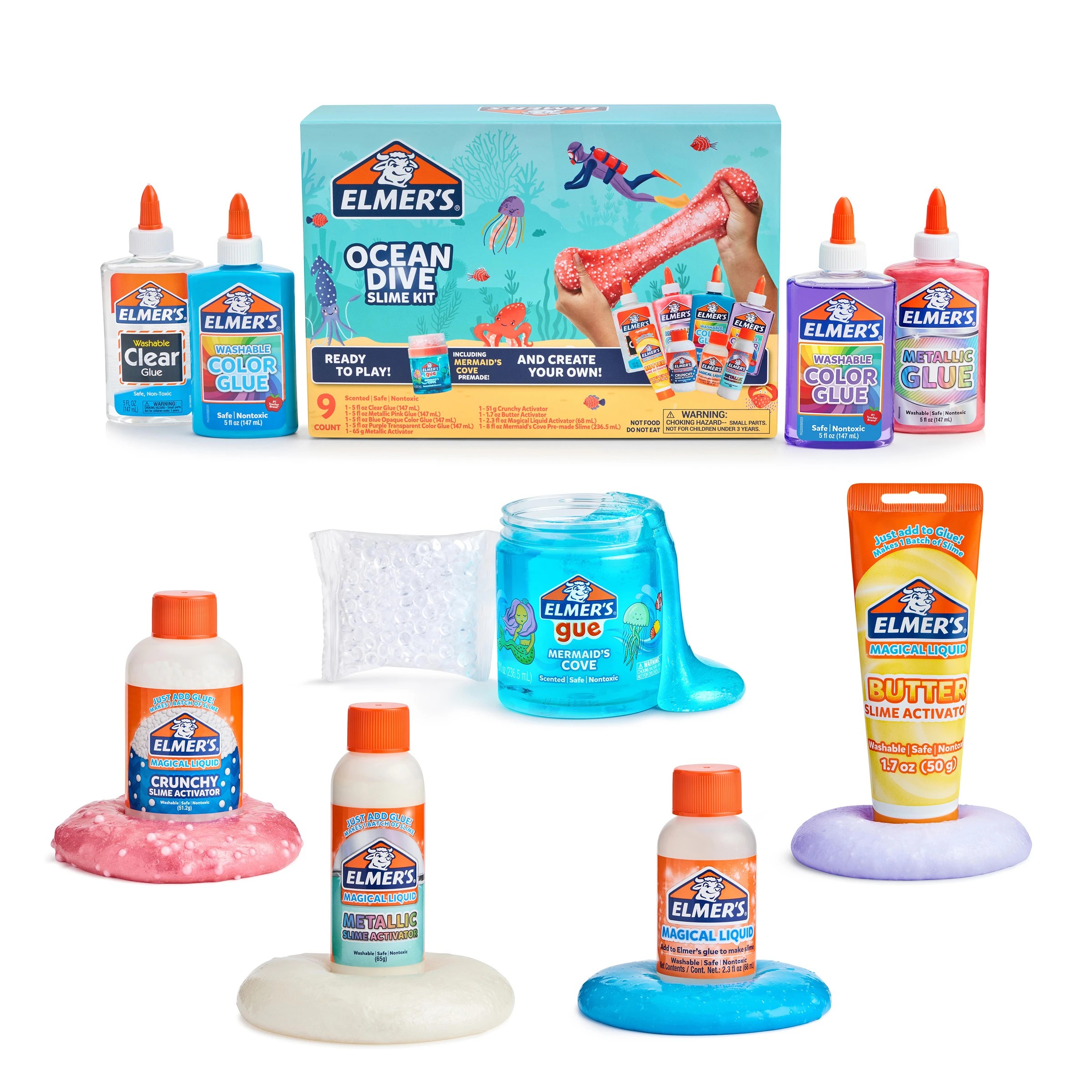 3 Elmer's 9 Piece Ocean Dive Slime Kit - Multi, 3 of 7