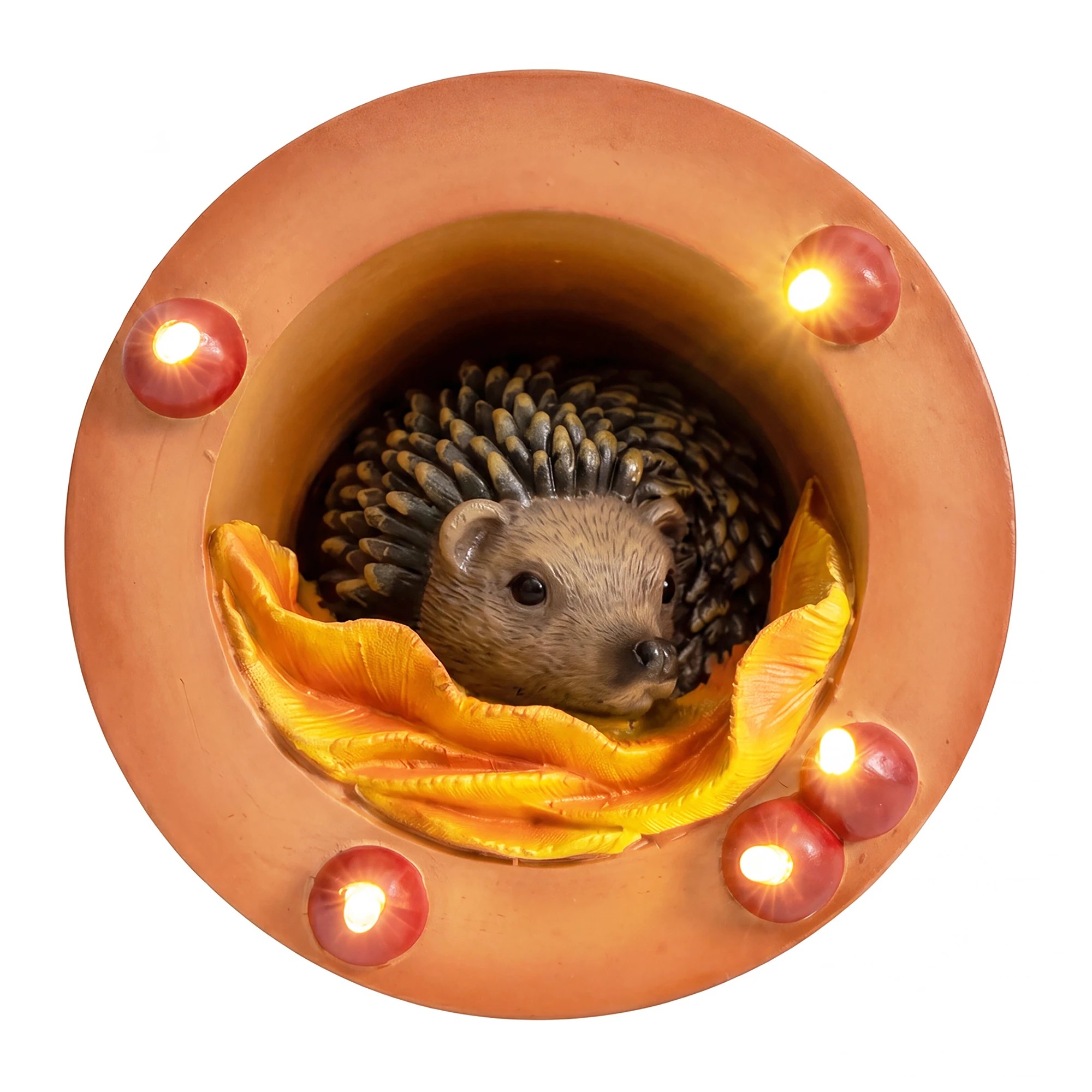 2 Emitto Hedgehog Solar Garden Statue Light Outdoor Ornament Hand Painted Decor, 2 of 8