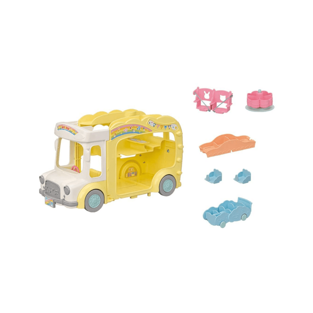 3 Epoch Co Ltd Sylvanian Families Rainbow Fun Nursery Bus, 3 of 4