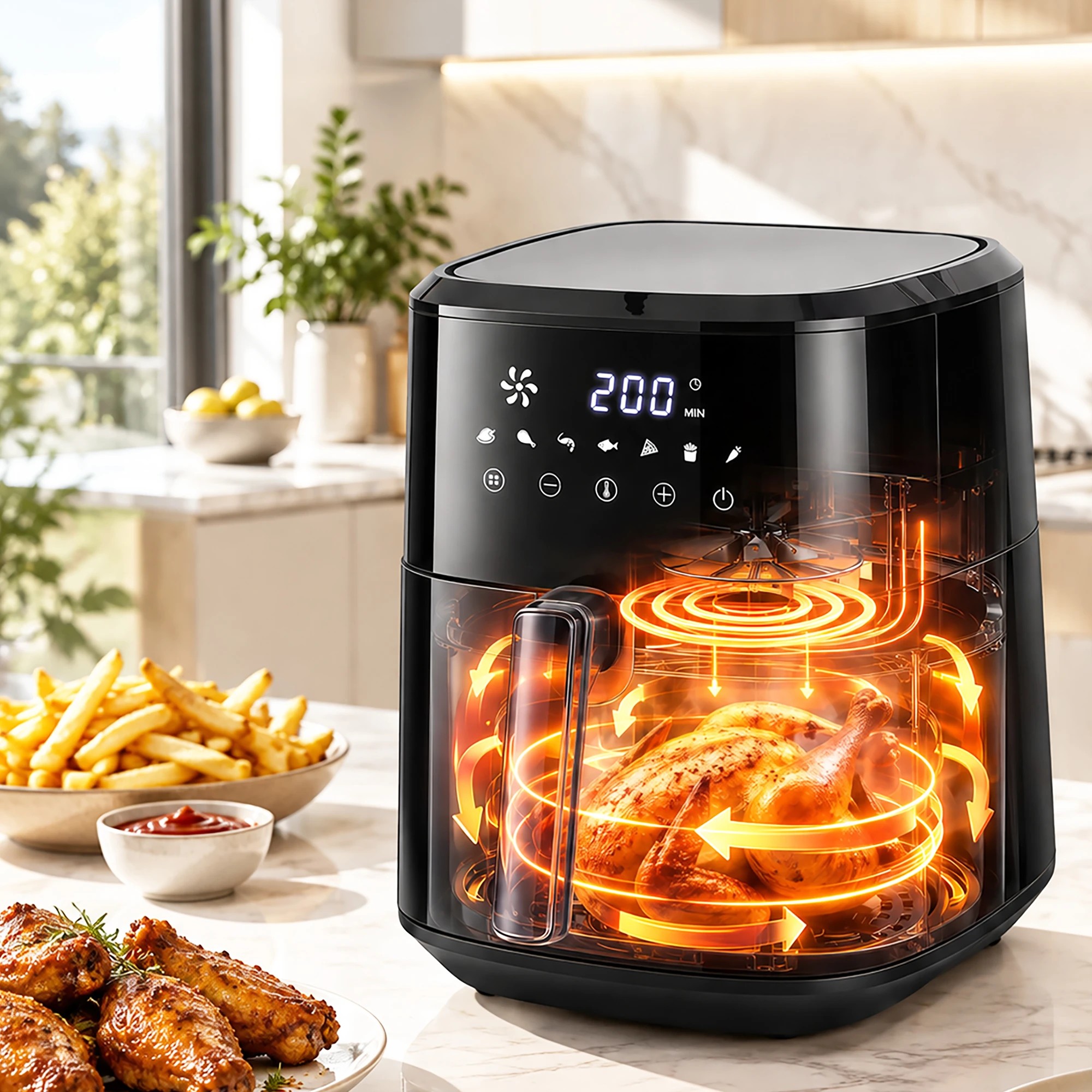 8 Devanti 6.5L Digital Air Fryer With 8 Cooking Presets - Black, 8 of 10
