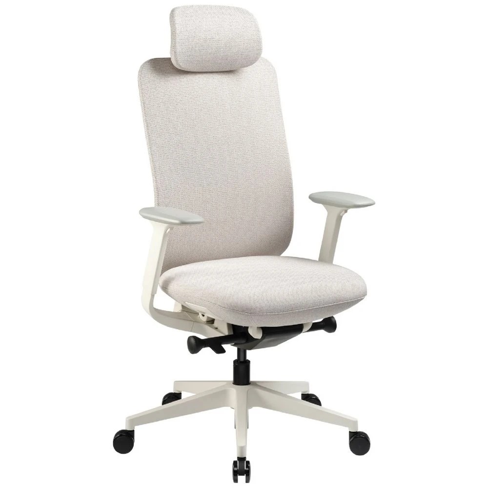 1 Pago Electra Office Chair with Headrest Oatmeal White Ergonomic Chairs and Desk Chairs, 1 of 10
