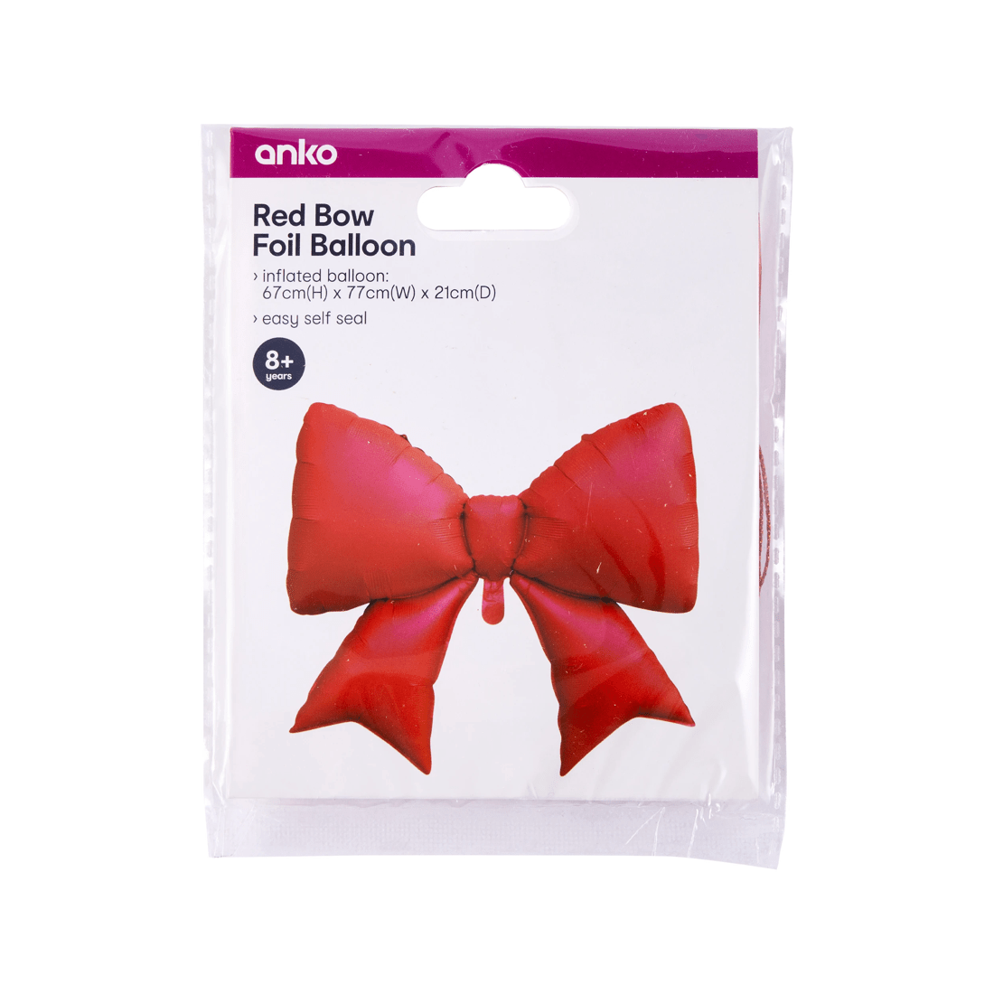 5 Red Bow Foil Balloon, 5 of 5