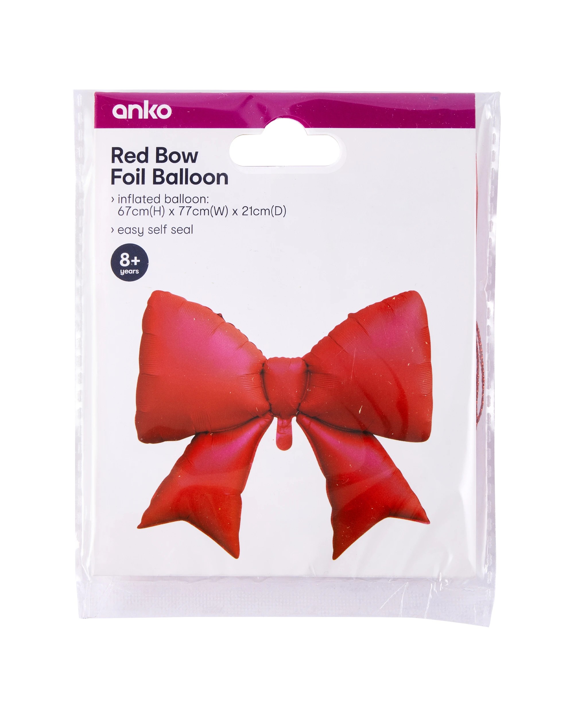 5 Red Bow Foil Balloon, 5 of 5
